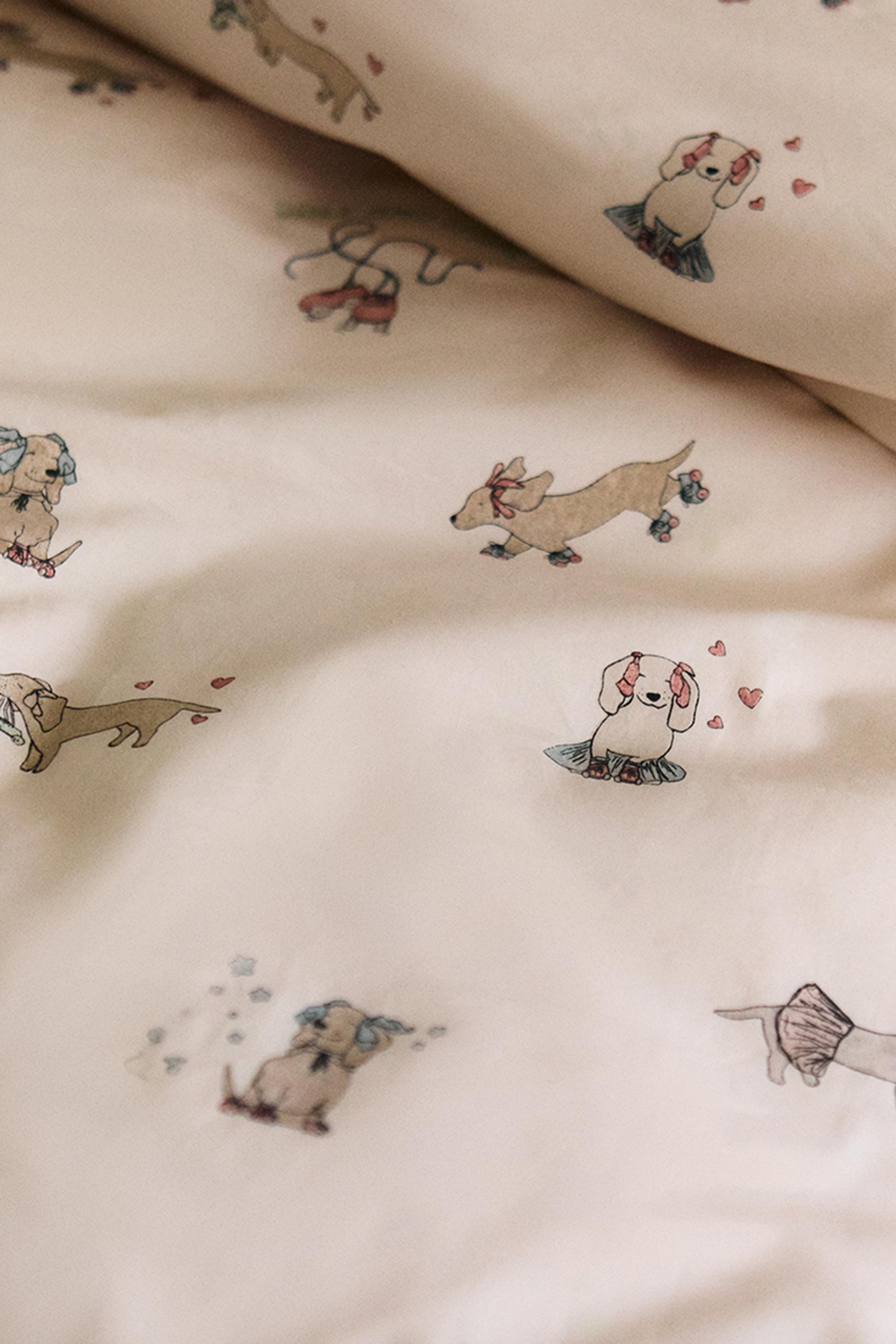 CHILDREN'S SKATING DOG DUVET COVER