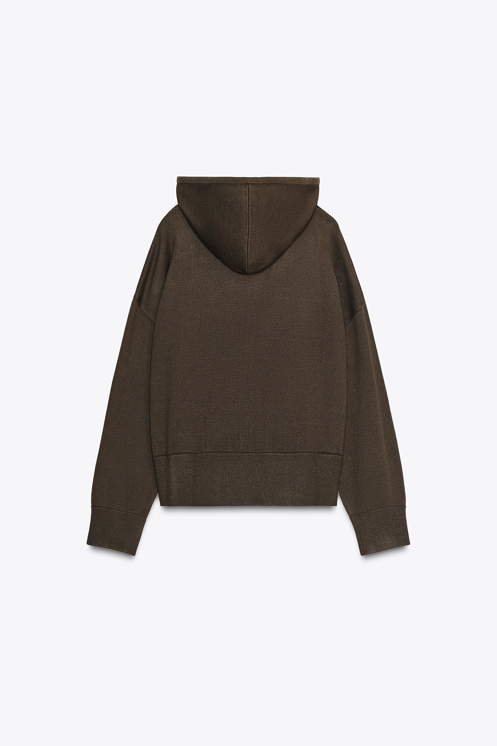 HOODED KNIT SWEATSHIRT