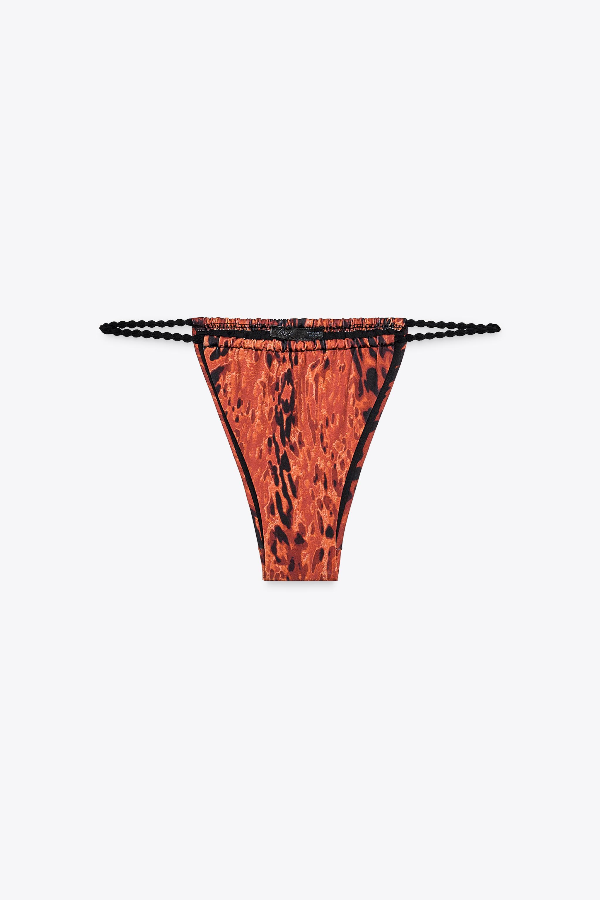 CONTRAST PRINTED BIKINI BOTTOMS
