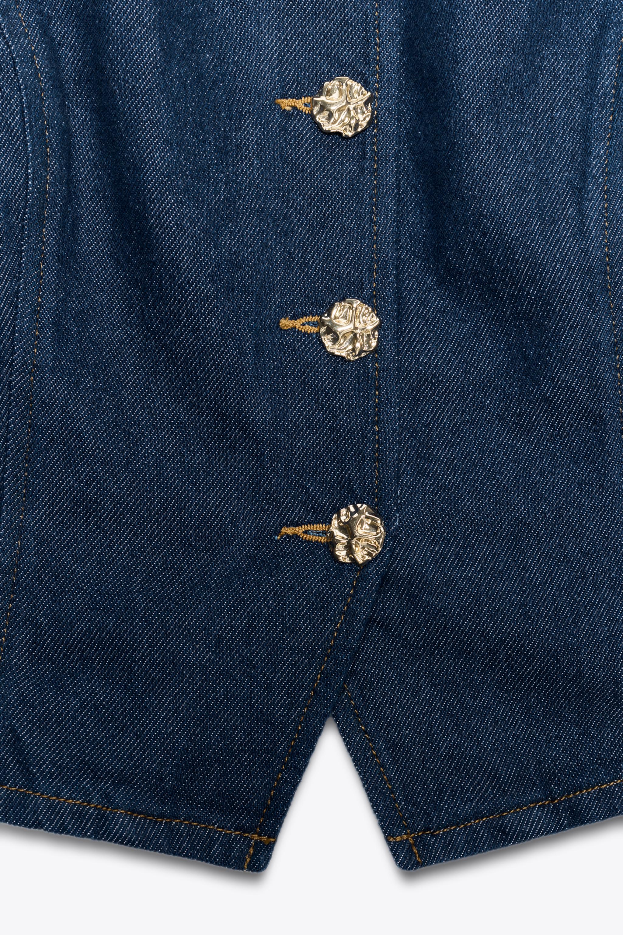 Z1975 GOLD BUTTON DENIM VEST
