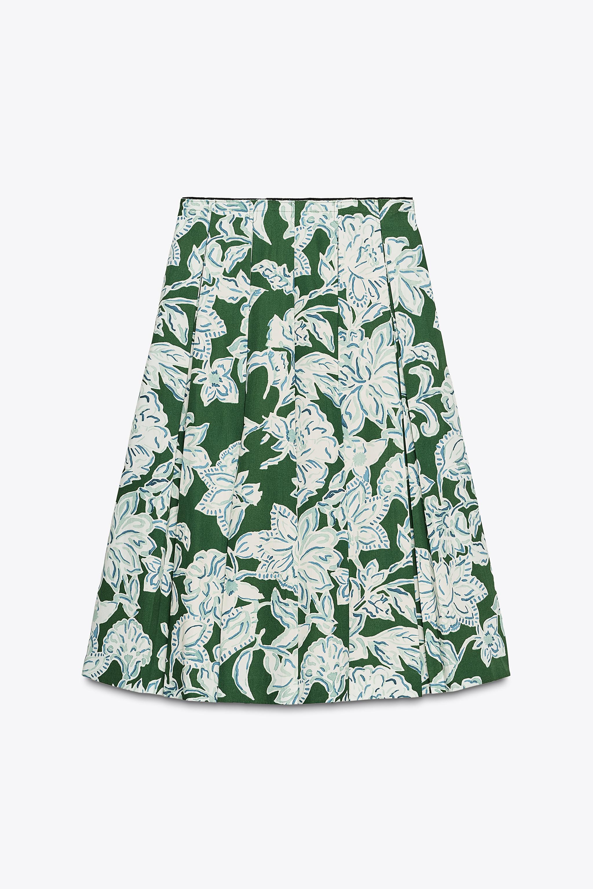 PLEATED FLORAL SKIRT ZW COLLECTION