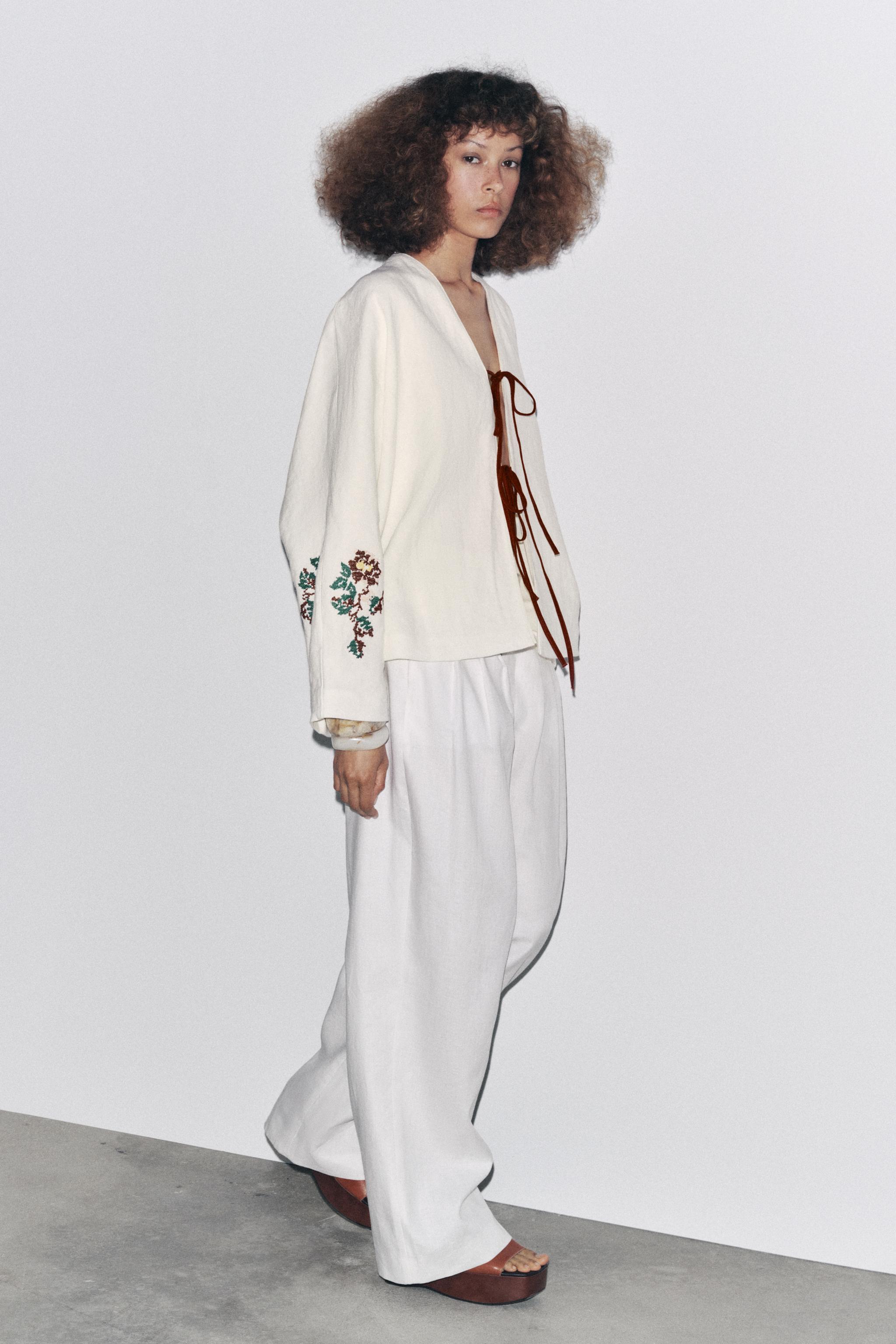 100% LINEN EMBROIDERED KIMONO