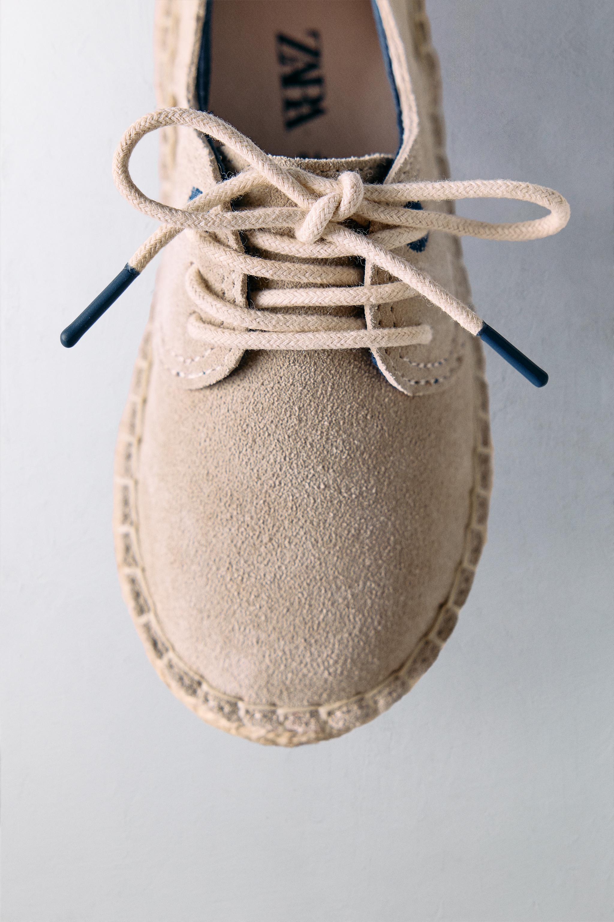 LIMITED EDITION JUTE LEATHER DERBY SHOES