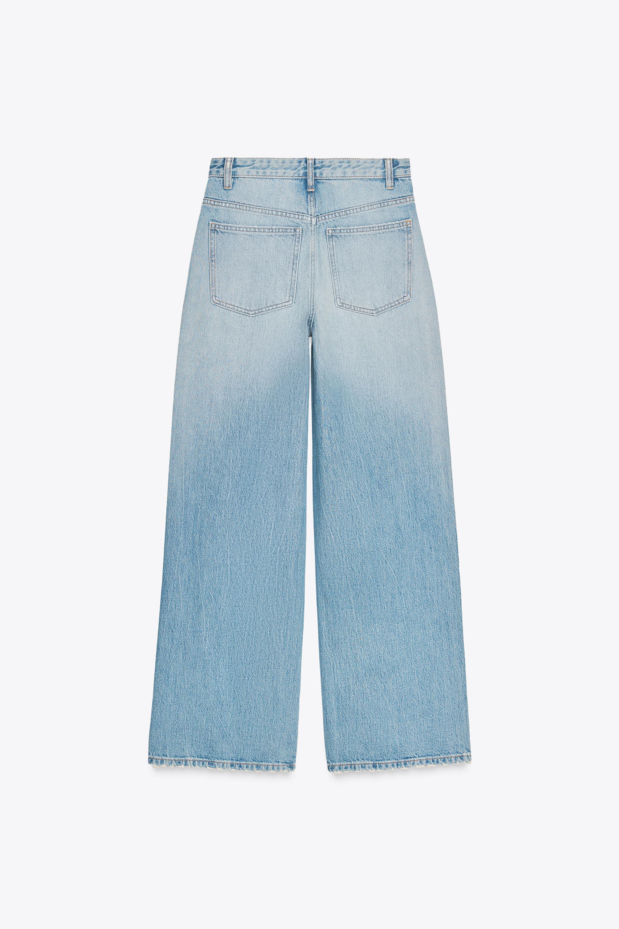 TRF HIGH WAIST CROSSOVER WAIST WIDE LEG JEANS