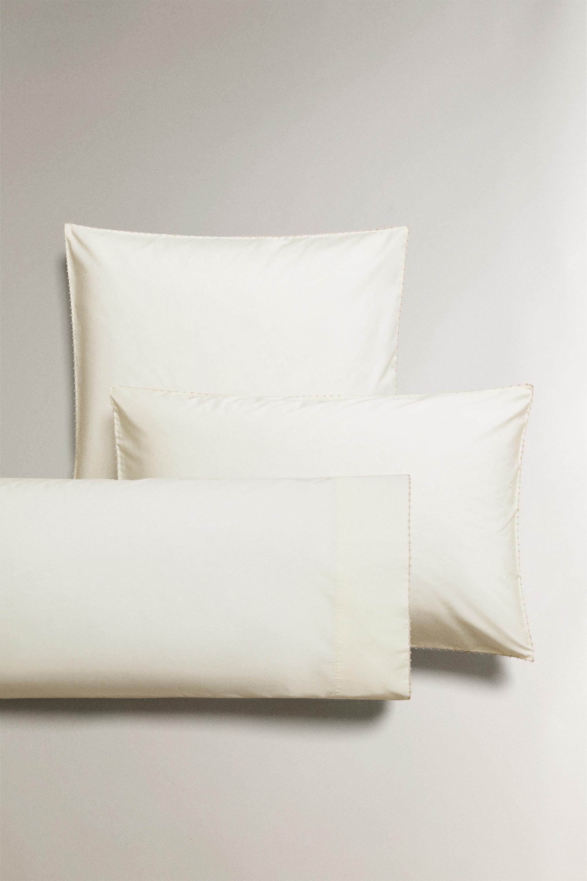 CHILDREN'S EMBROIDERED PILLOWCASE WITH TRIM DETAIL