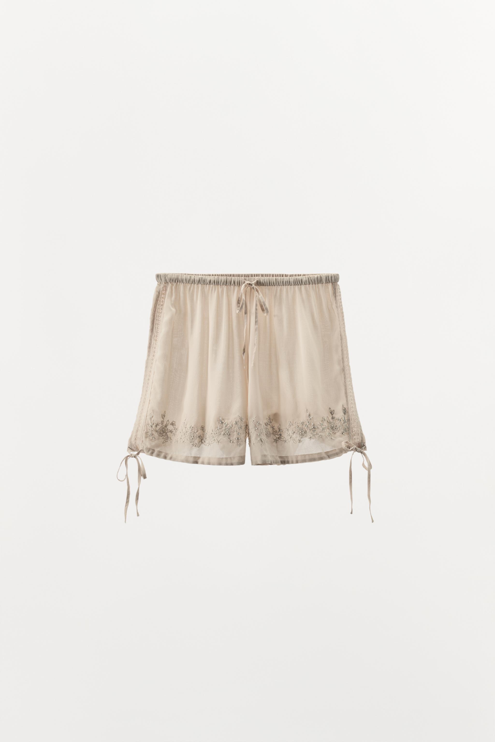 EMBROIDERED BEADED SHORTS