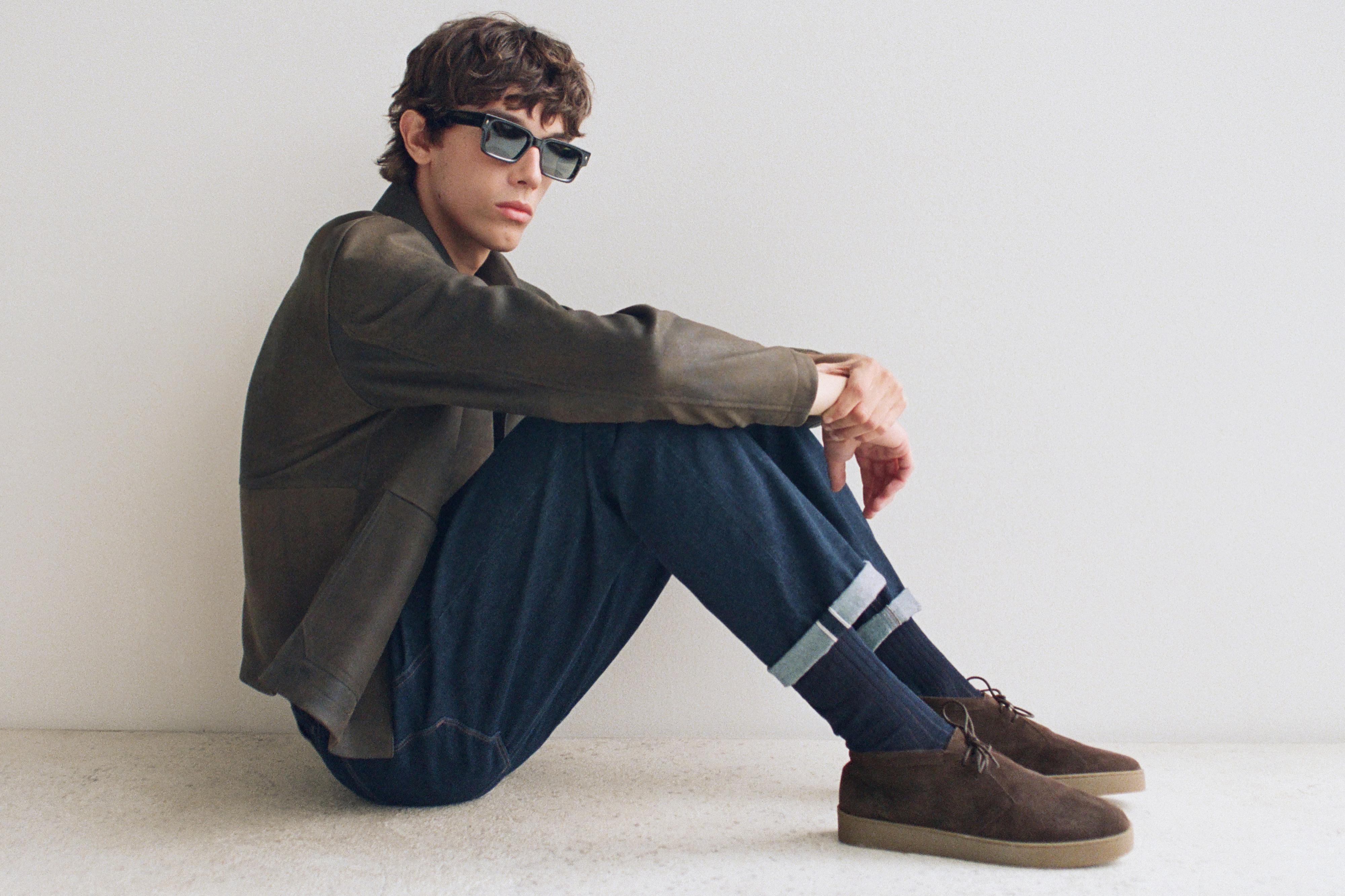 Soft split suede ankle boots