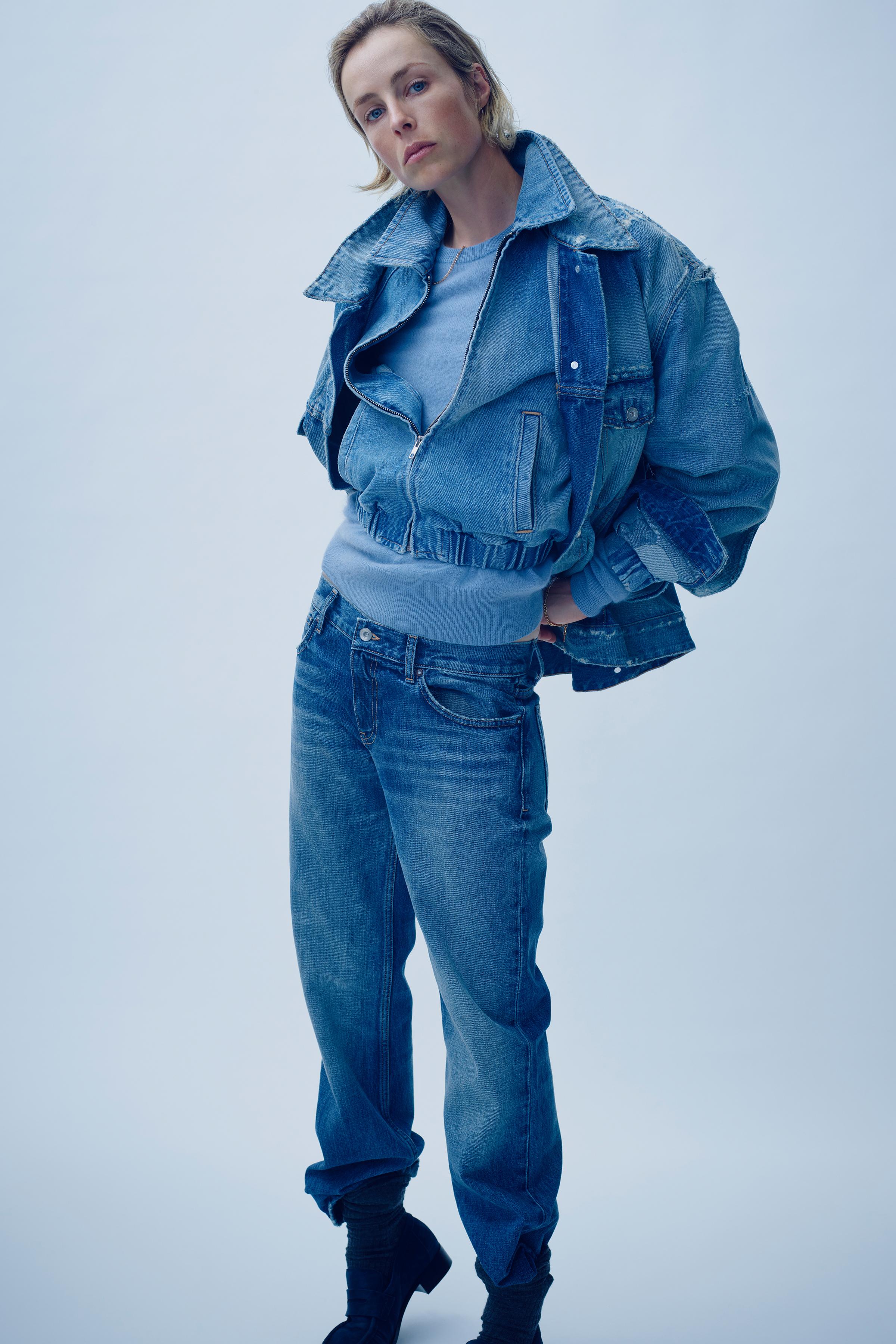 TRF DENIM BOMBER JACKET