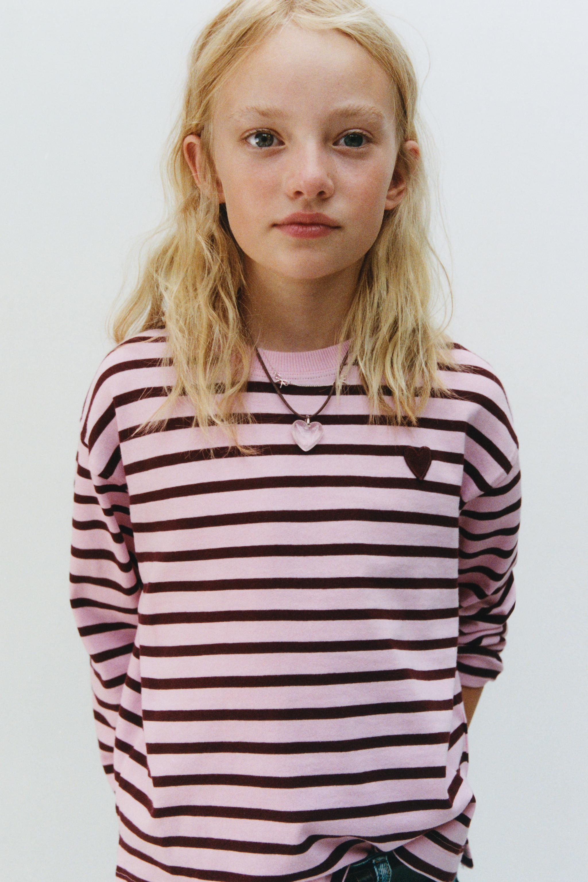 STRIPED HEART PATCH T-SHIRT