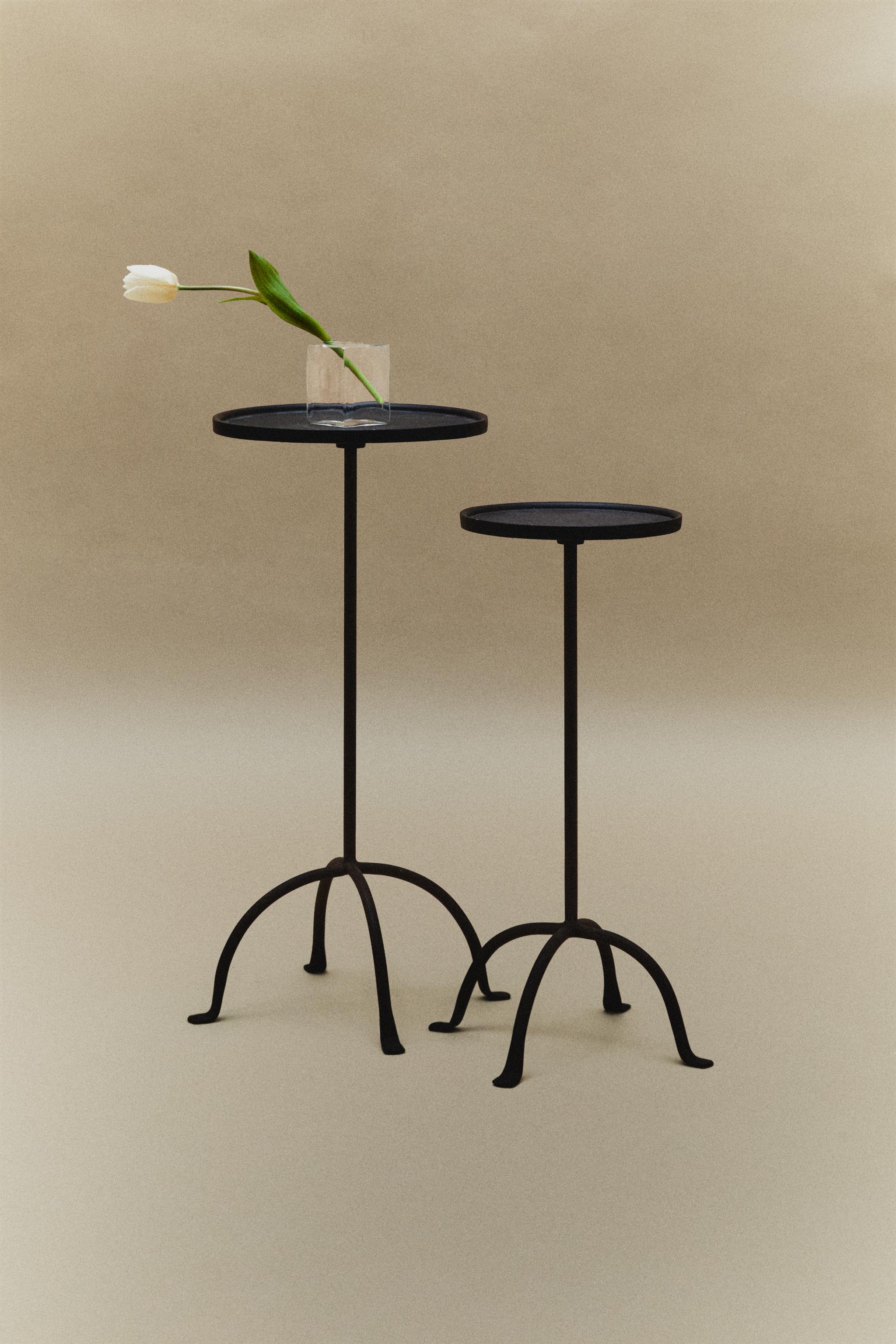 AGED METAL SIDE TABLE