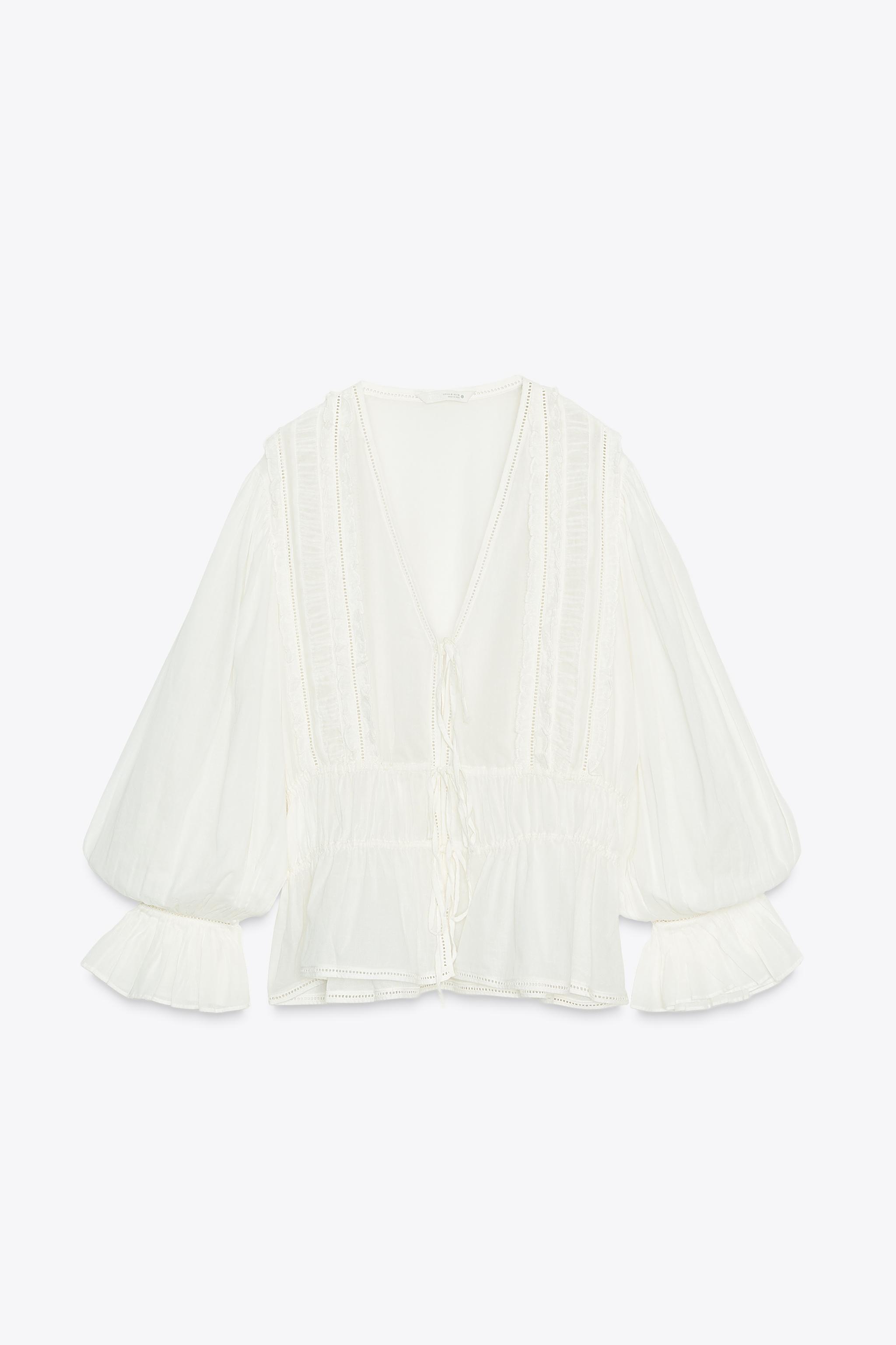 ZW COLLECTION ROMANTIC LADDER STITCH SHIRT