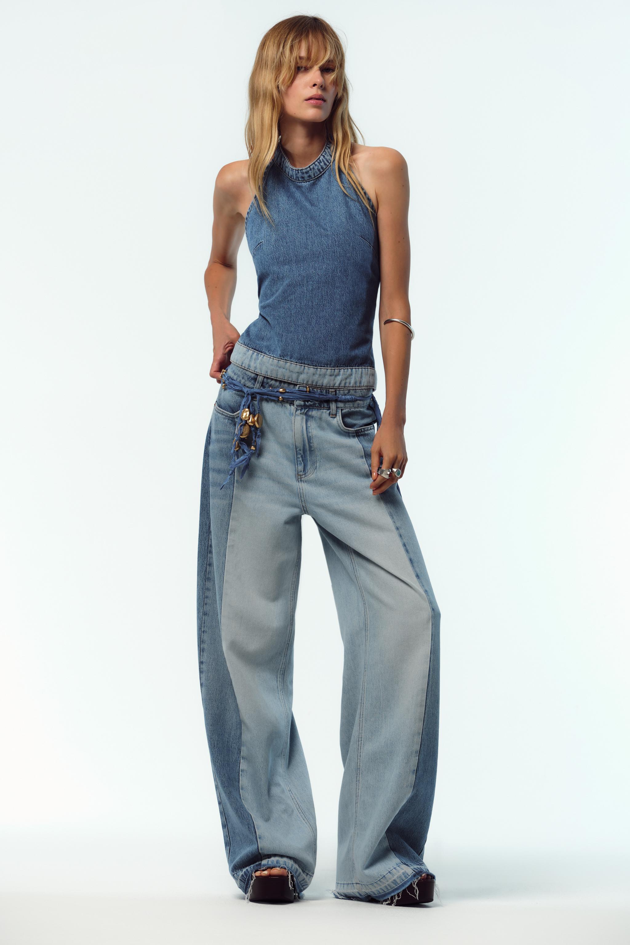 Z1975 WIDE LEG HIGH RISE COMBINED JEANS