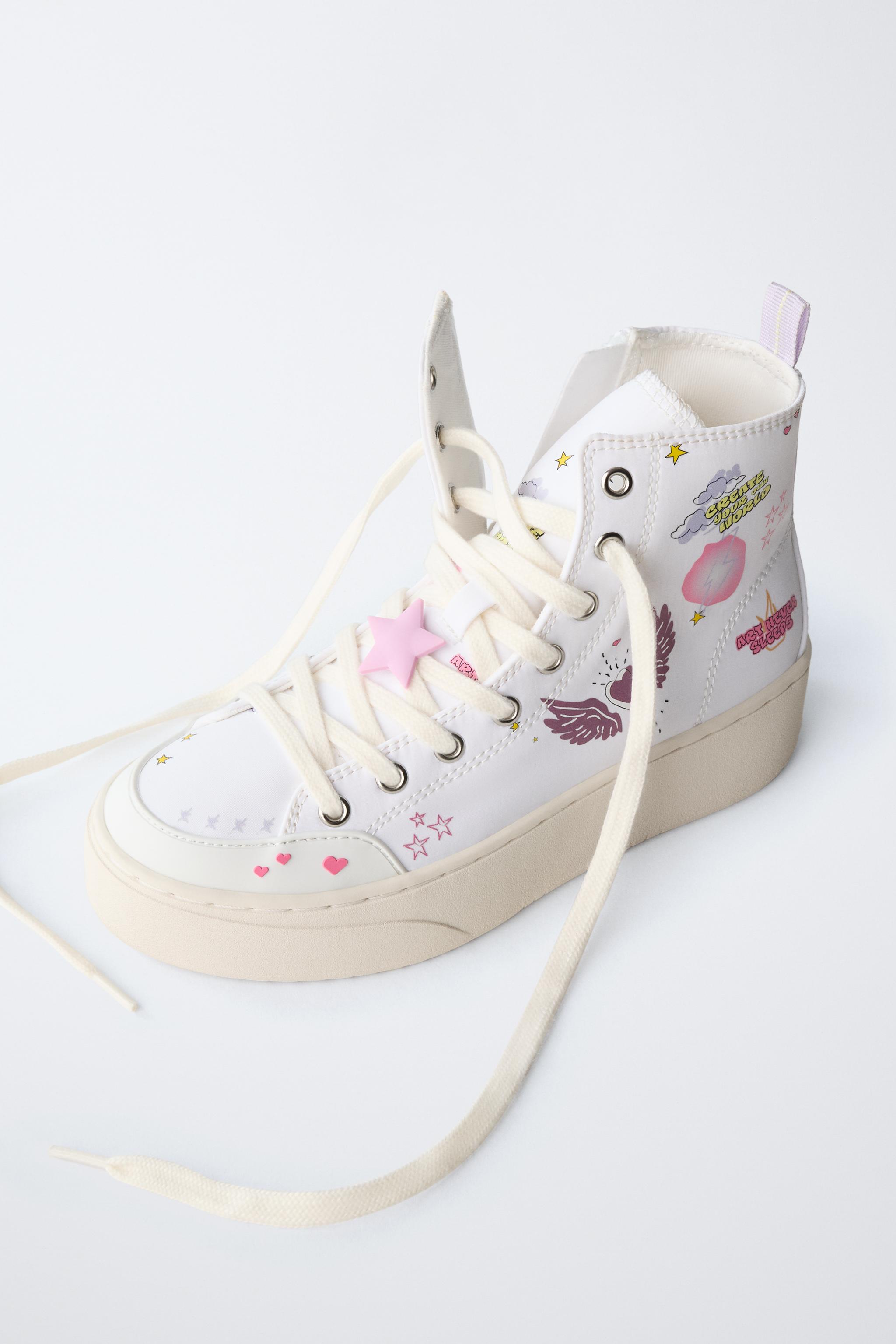 PRINTED HIGH-TOP SNEAKERS