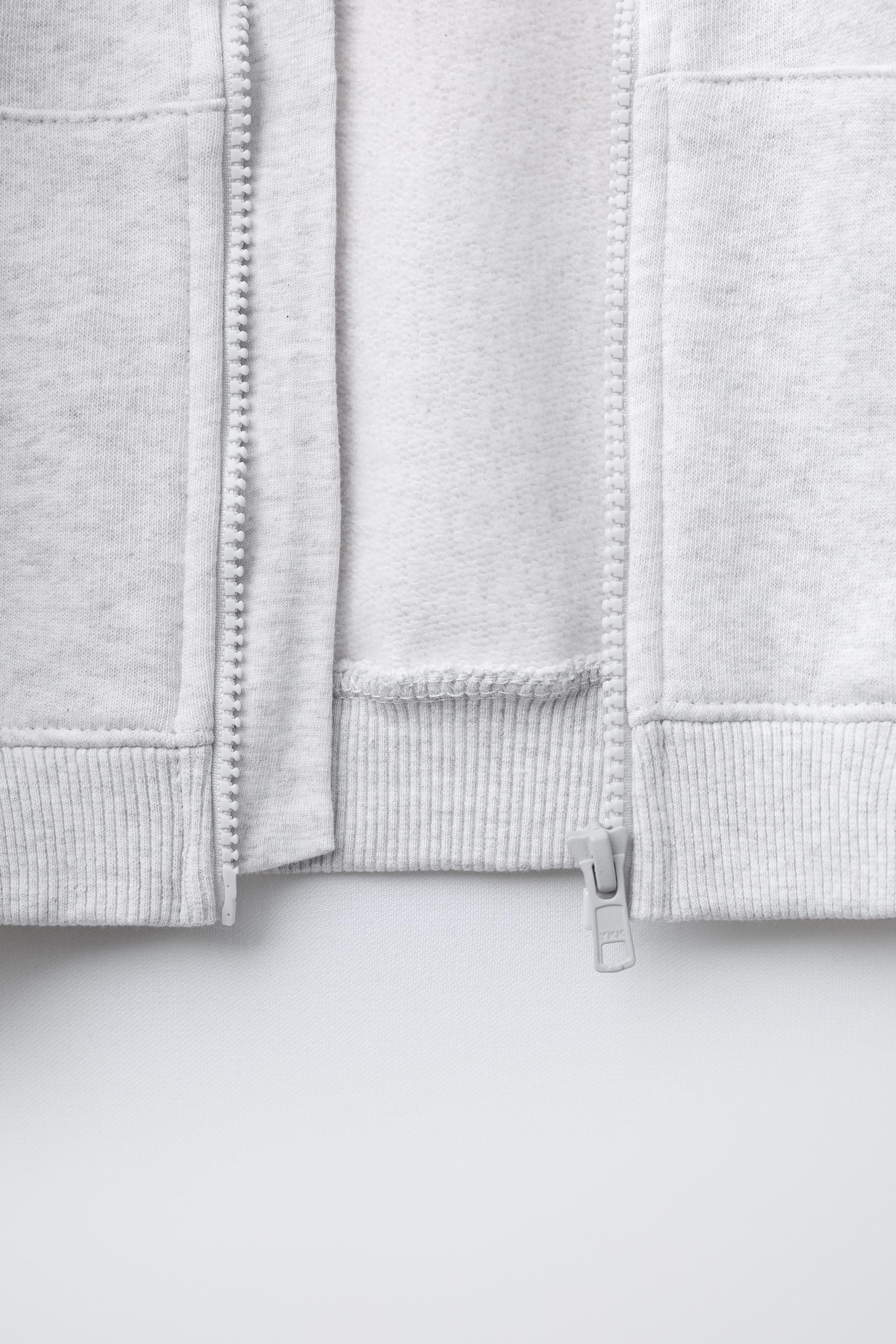 BASIC TEXT ZIP-UP SWEATSHIRT