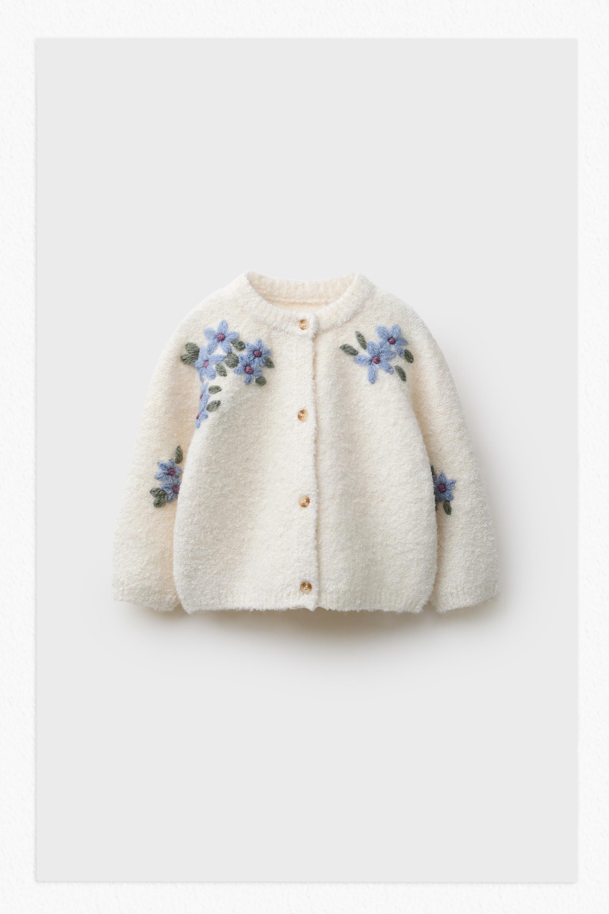 BOUCLÉ FLORAL CARDIGAN