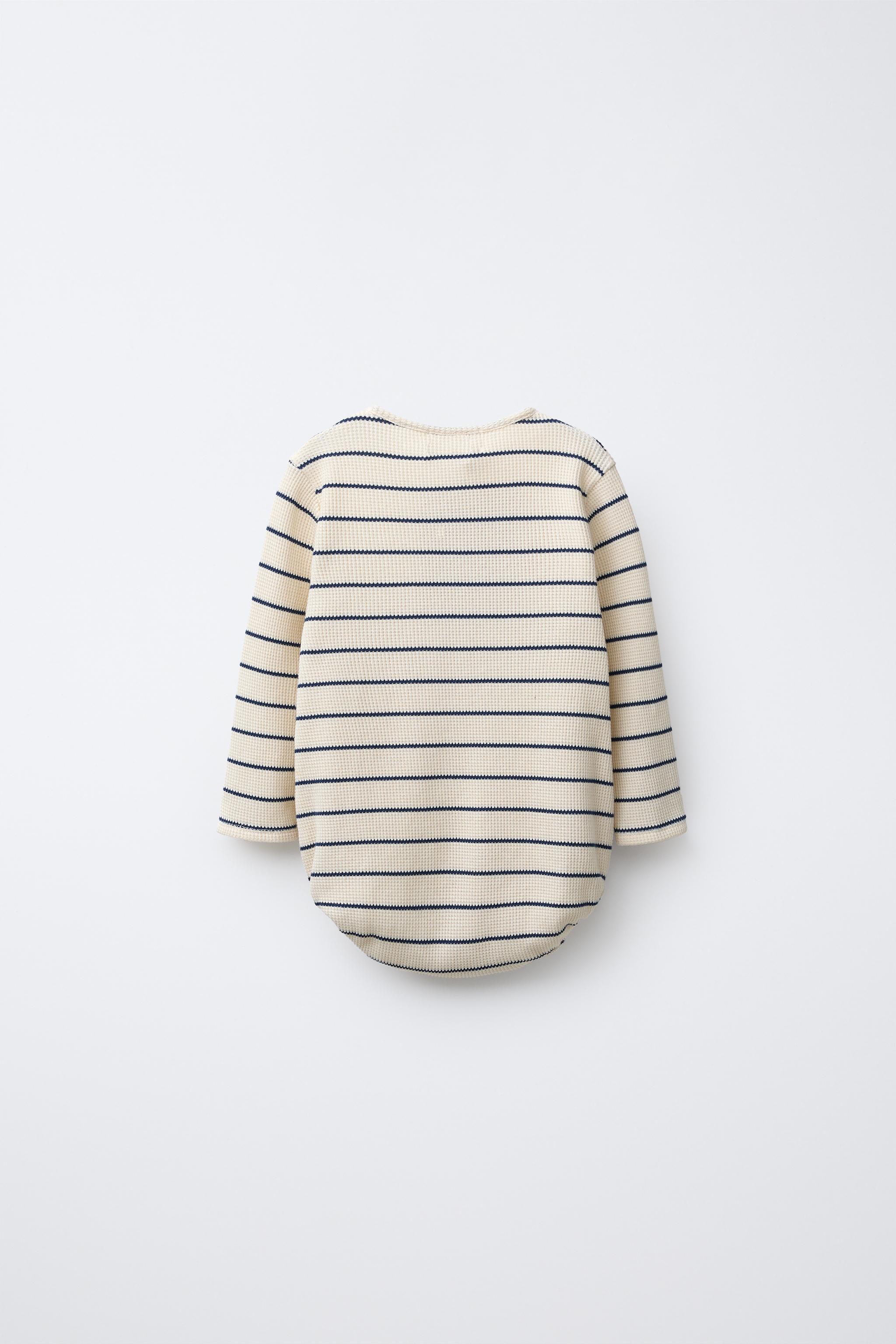 STRIPED WAFFLE BODYSUIT