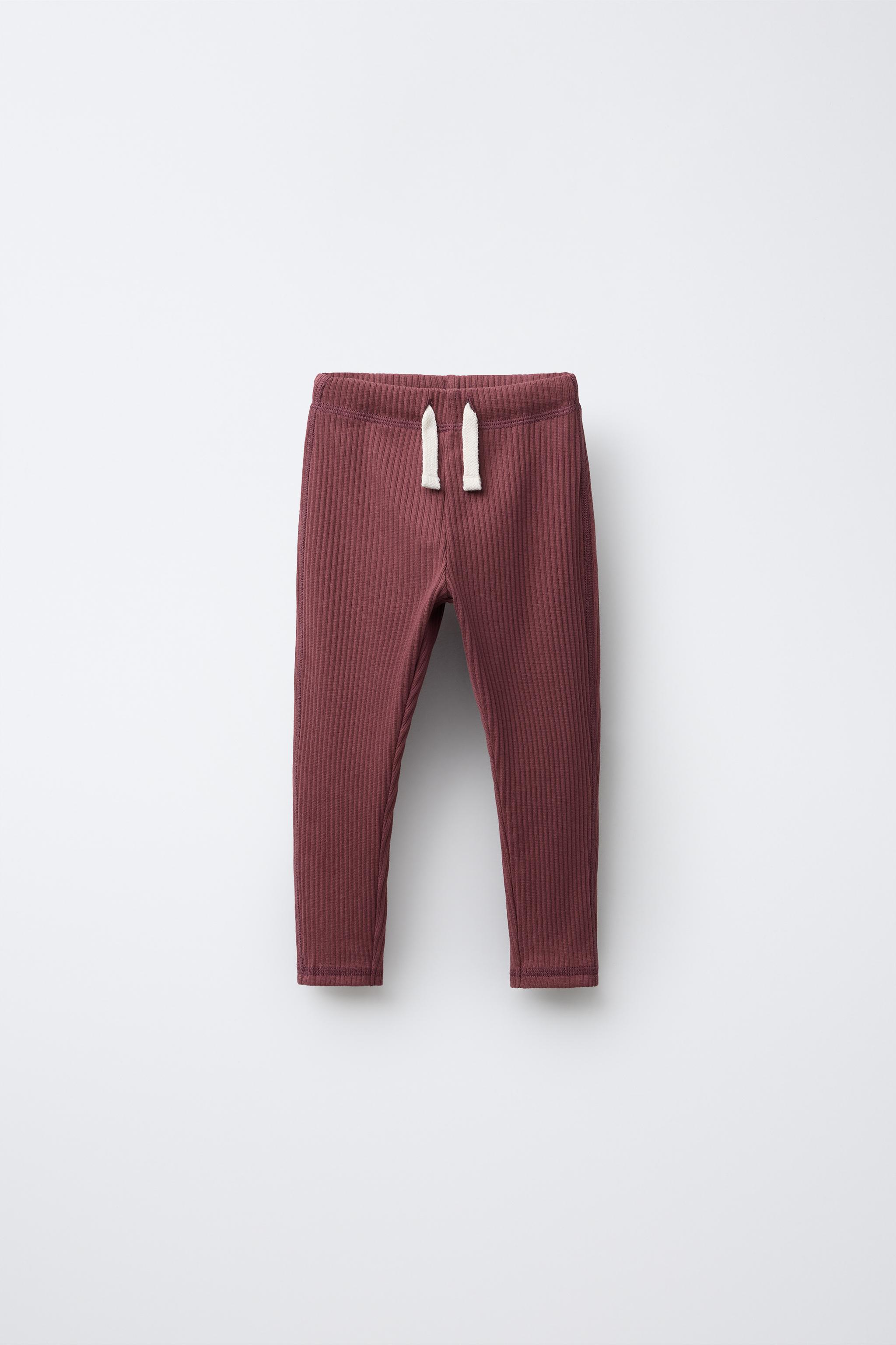 RIBBED LEGGINGS WITH LABEL