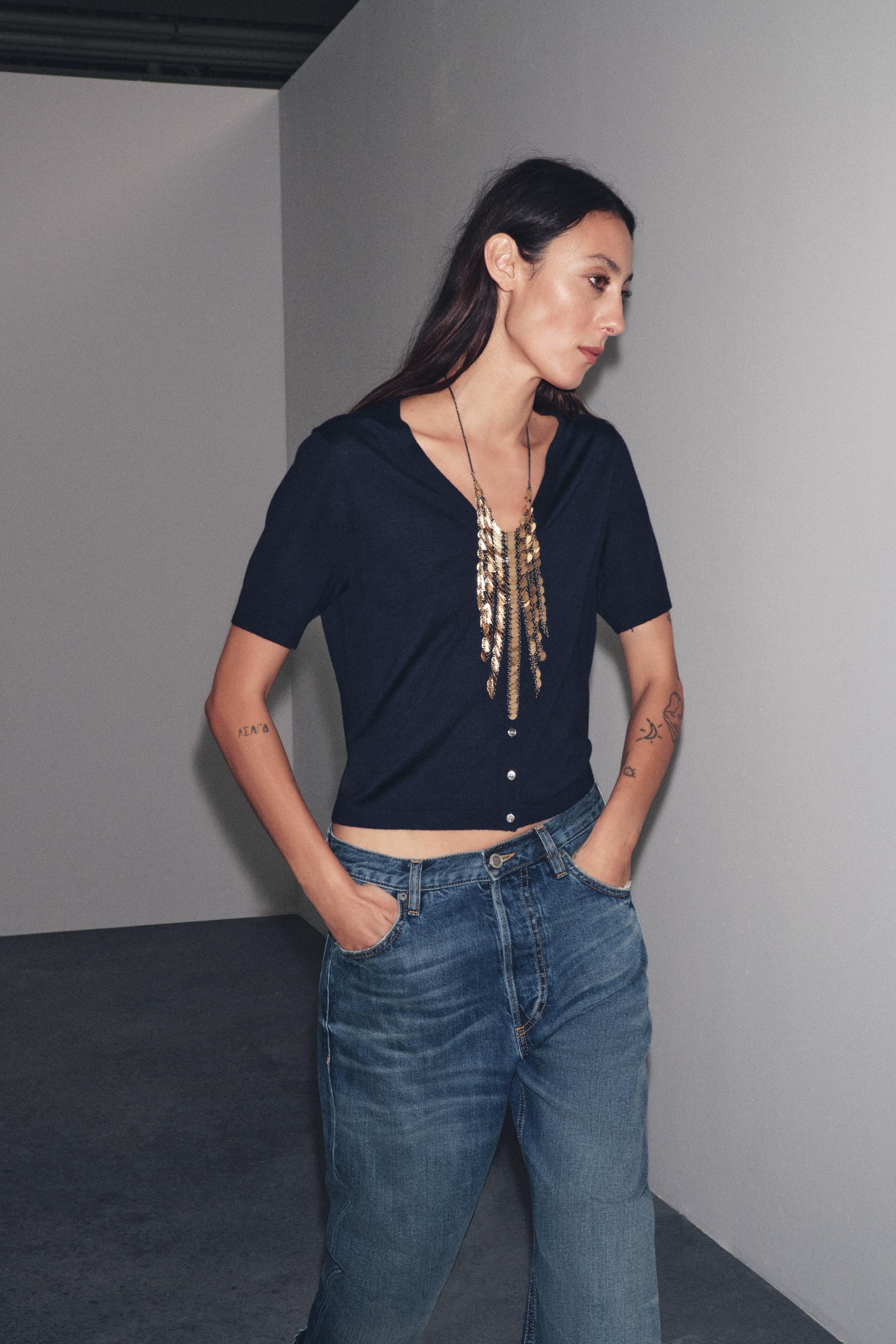 100% EXTRAFINE WOOL SHORT SLEEVE JACKET