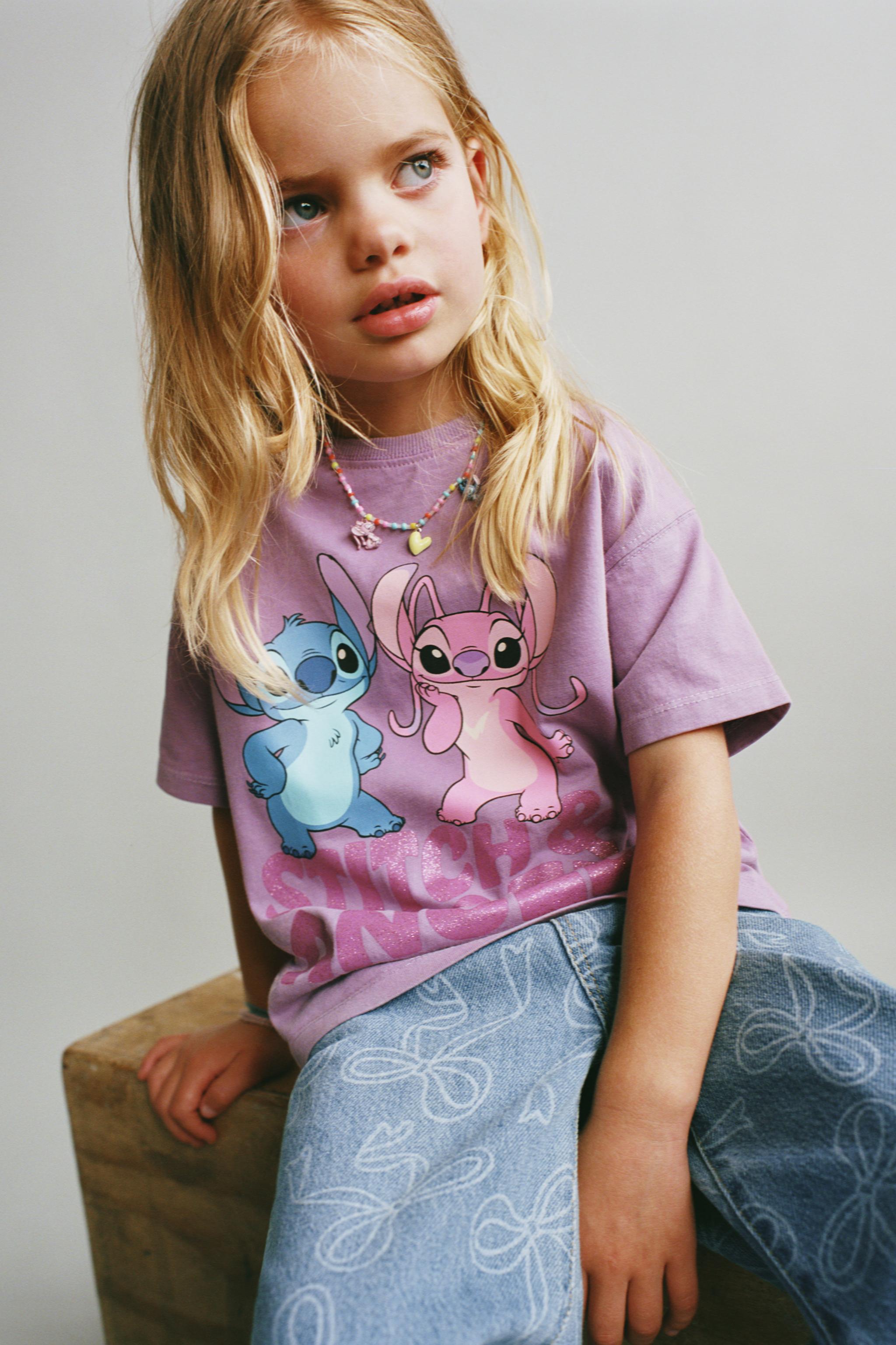 GLITTERY STITCH & ANGEL © DISNEY PRINT T-SHIRT
