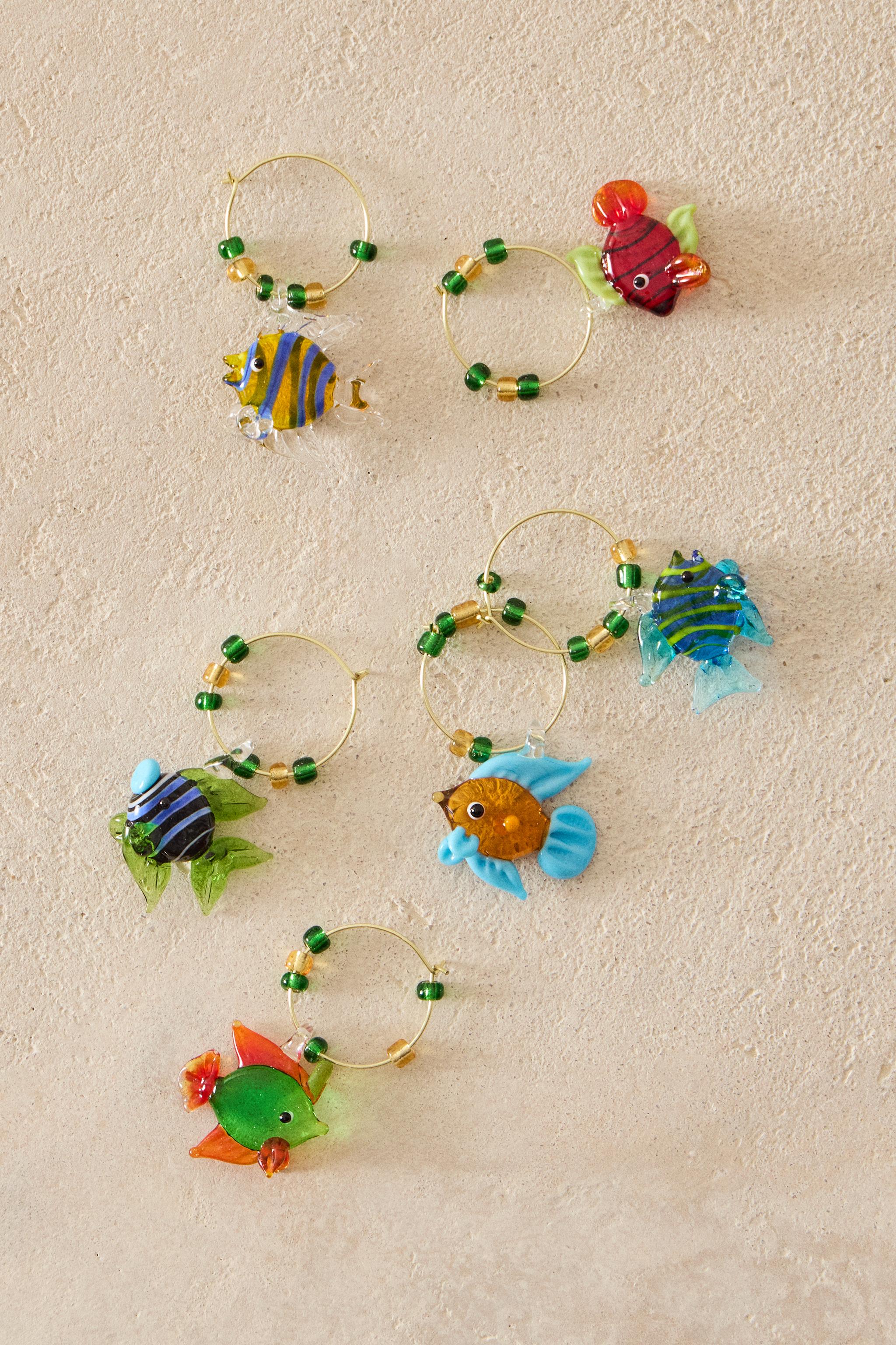 FISH MARKERS FOR GLASSES (SET OF 6)