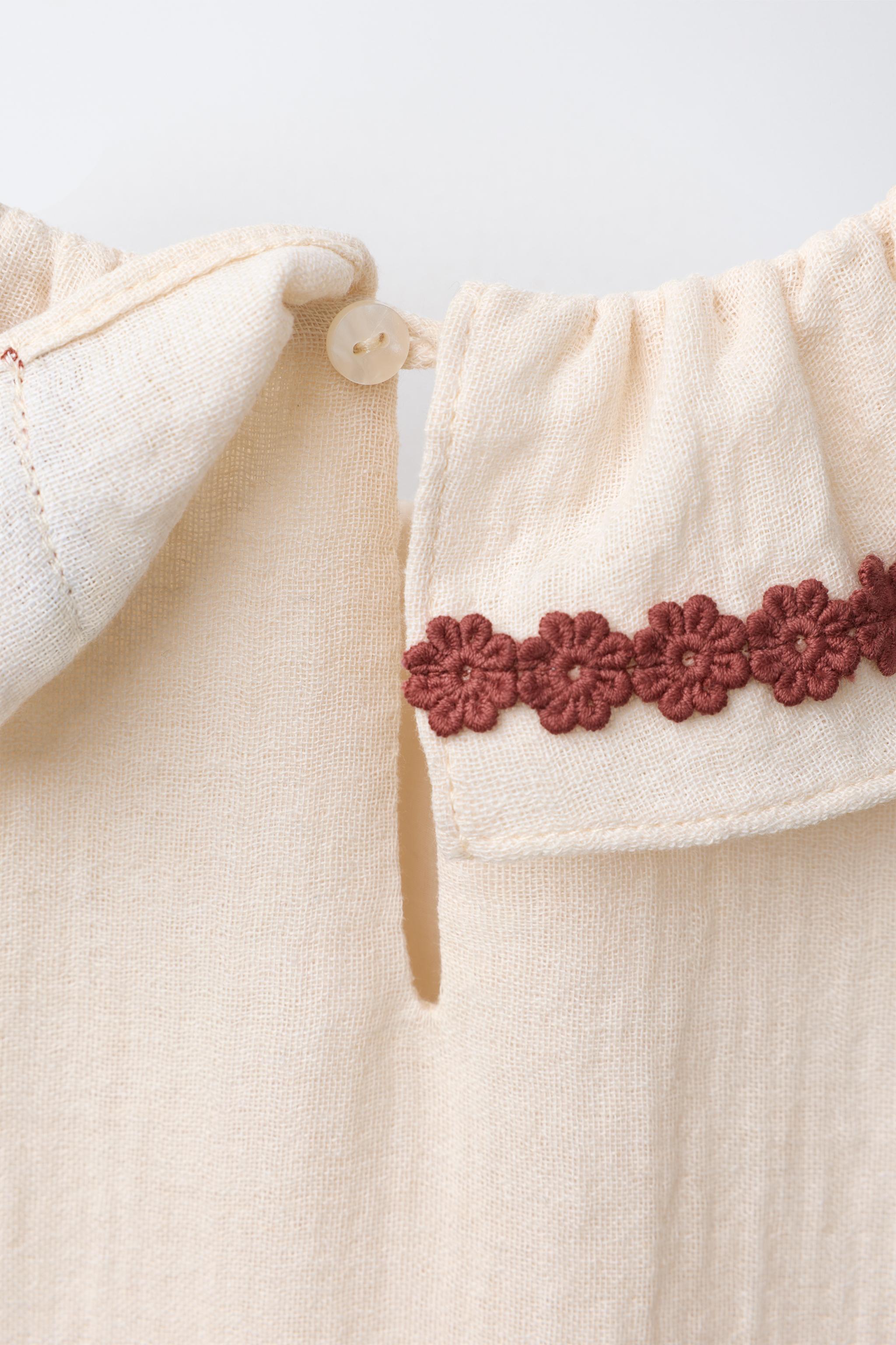 EMBROIDERED FLORAL TEXTURE DRESS