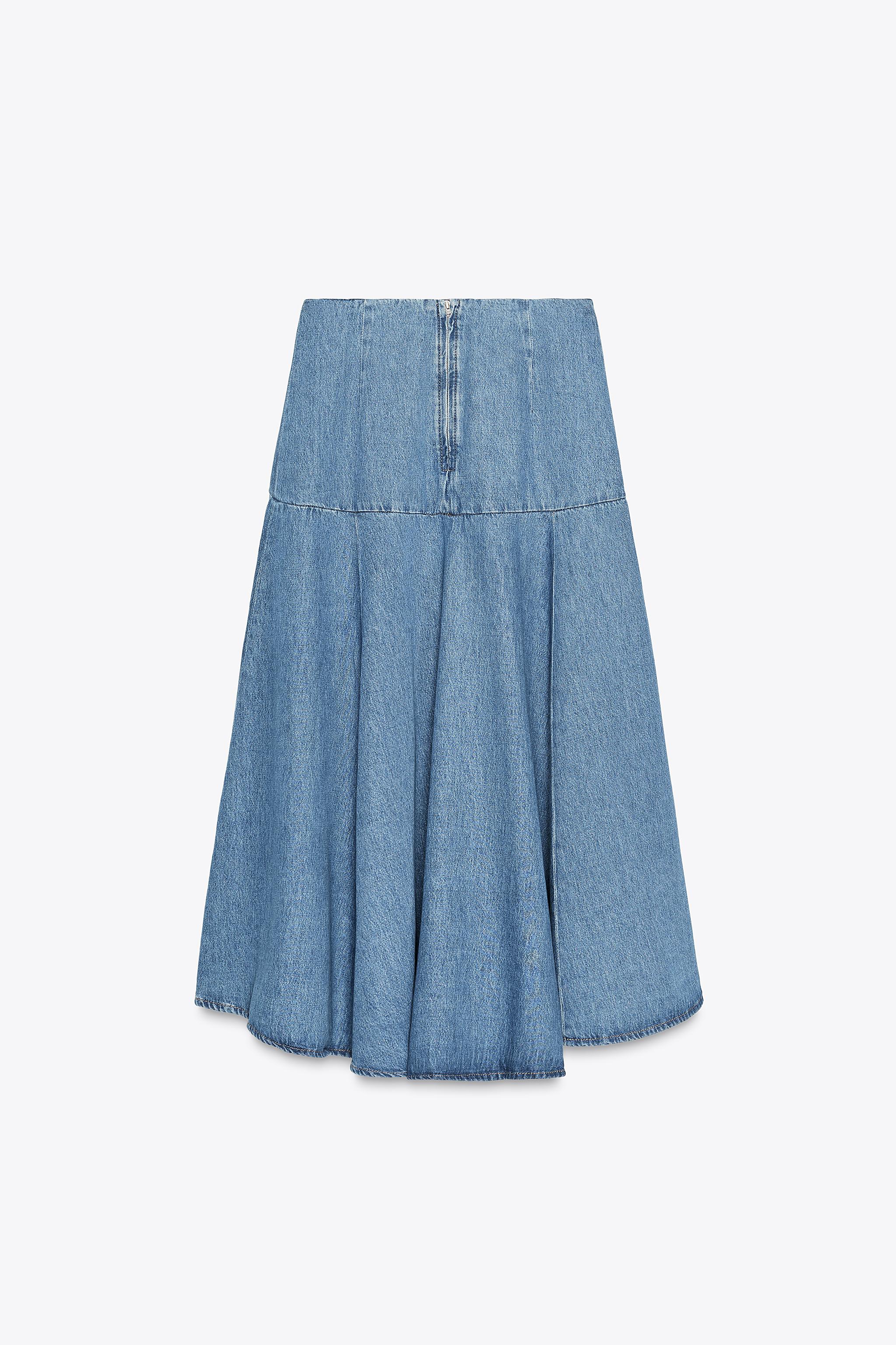 ZW COLLECTION DENIM MIDI SKIRT