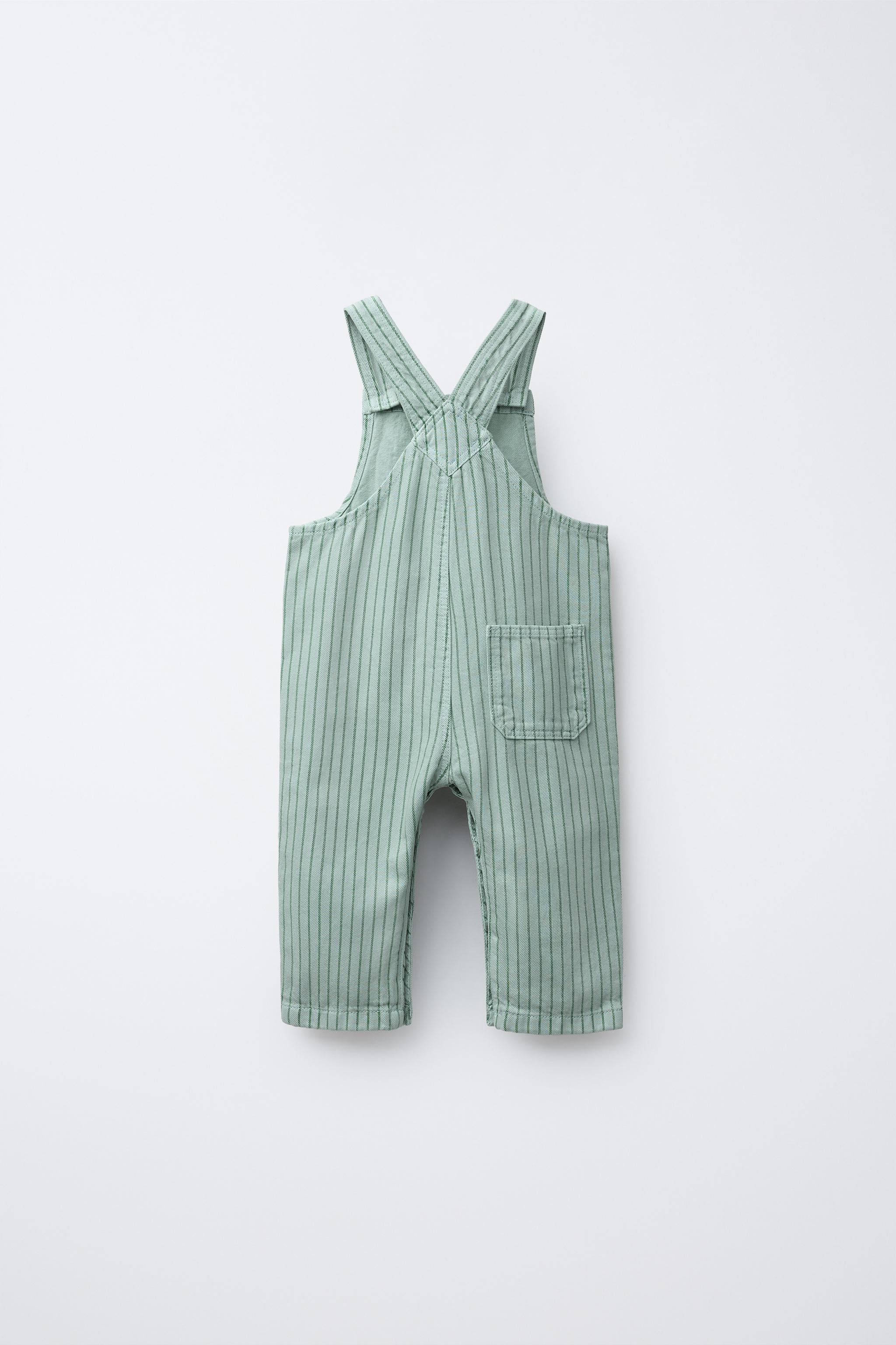 STRIPED TWILL OVERALLS