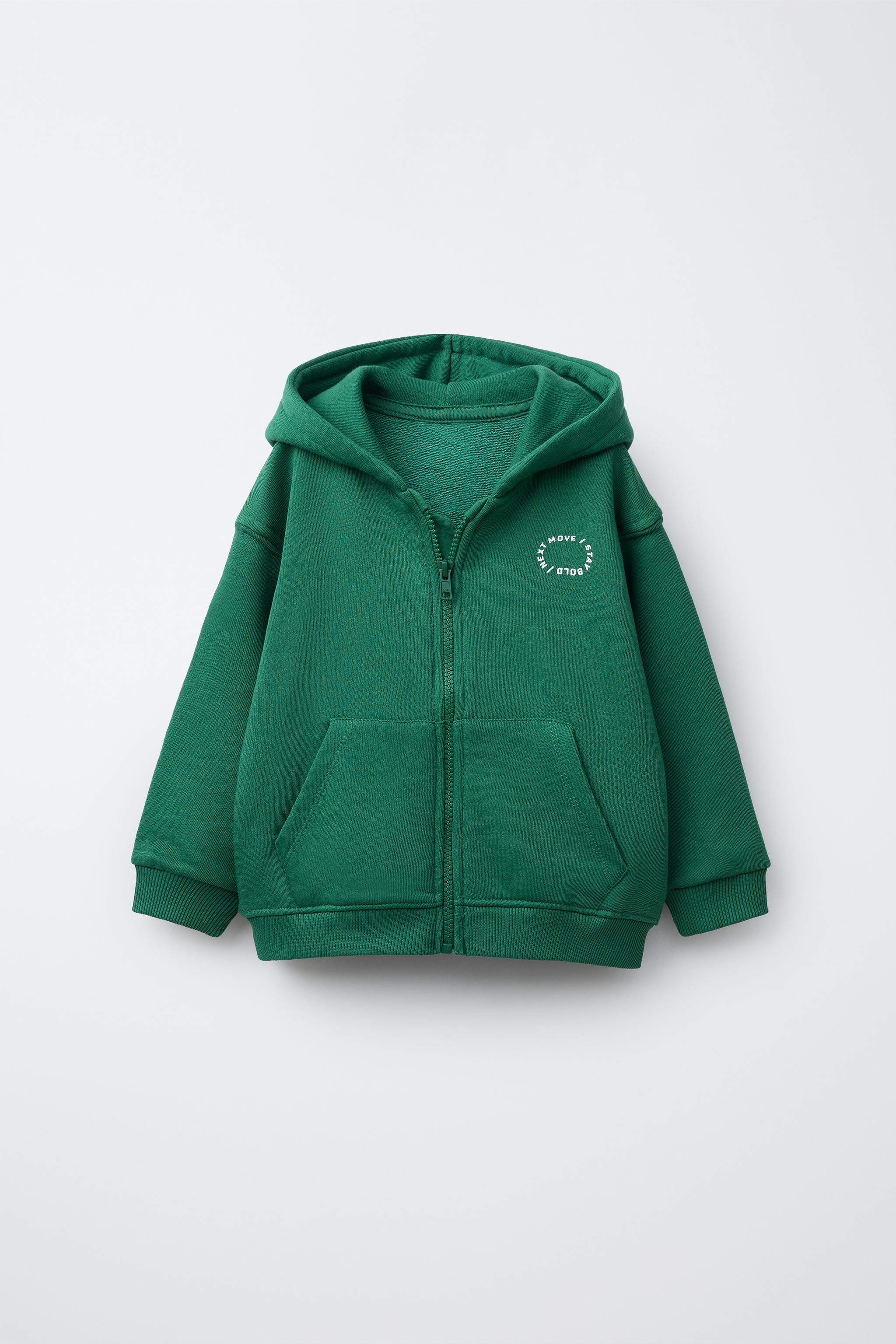 BASIC TEXT ZIP-UP SWEATSHIRT