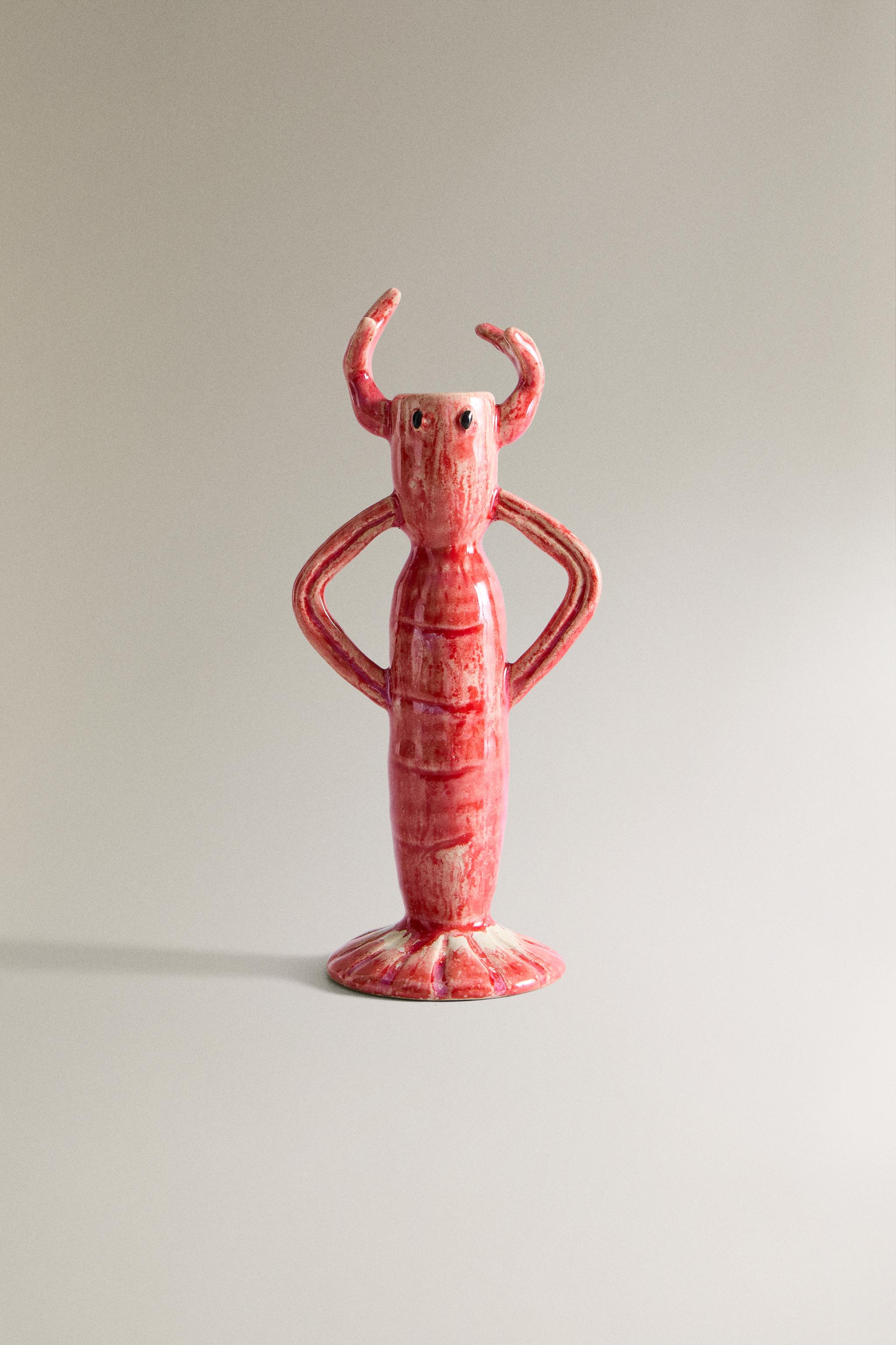 LOBSTER CERAMIC CANDLESTICK