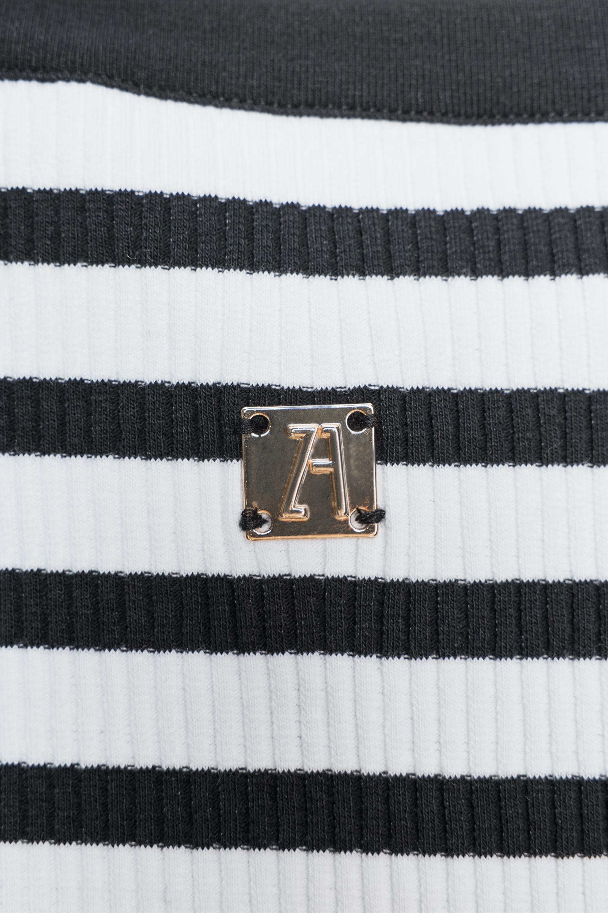 ZARA STRIPED BROOCH TOP