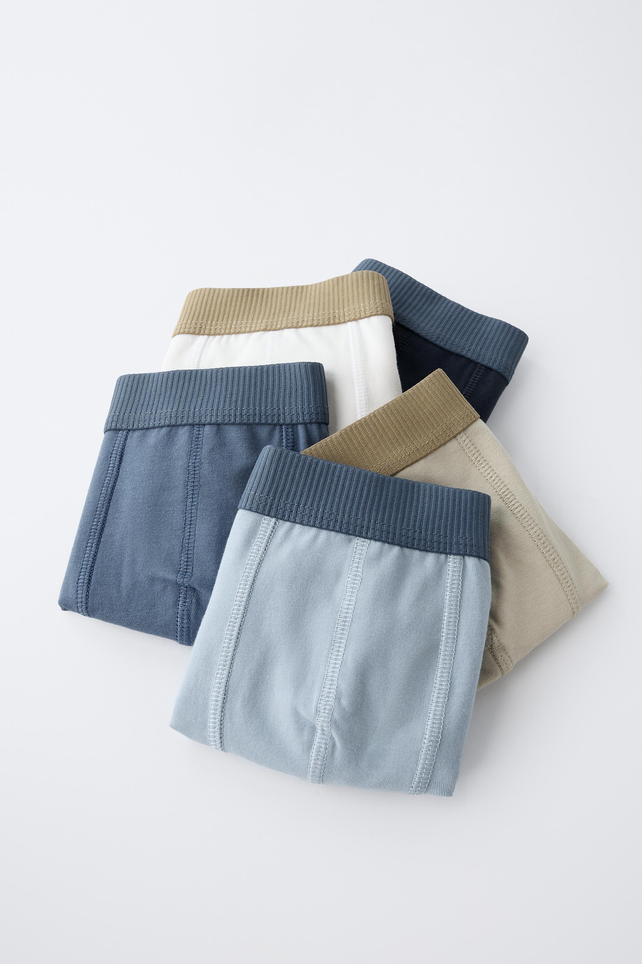 6-14 YEARS/ FIVE-PACK OF PLAIN BOXERS