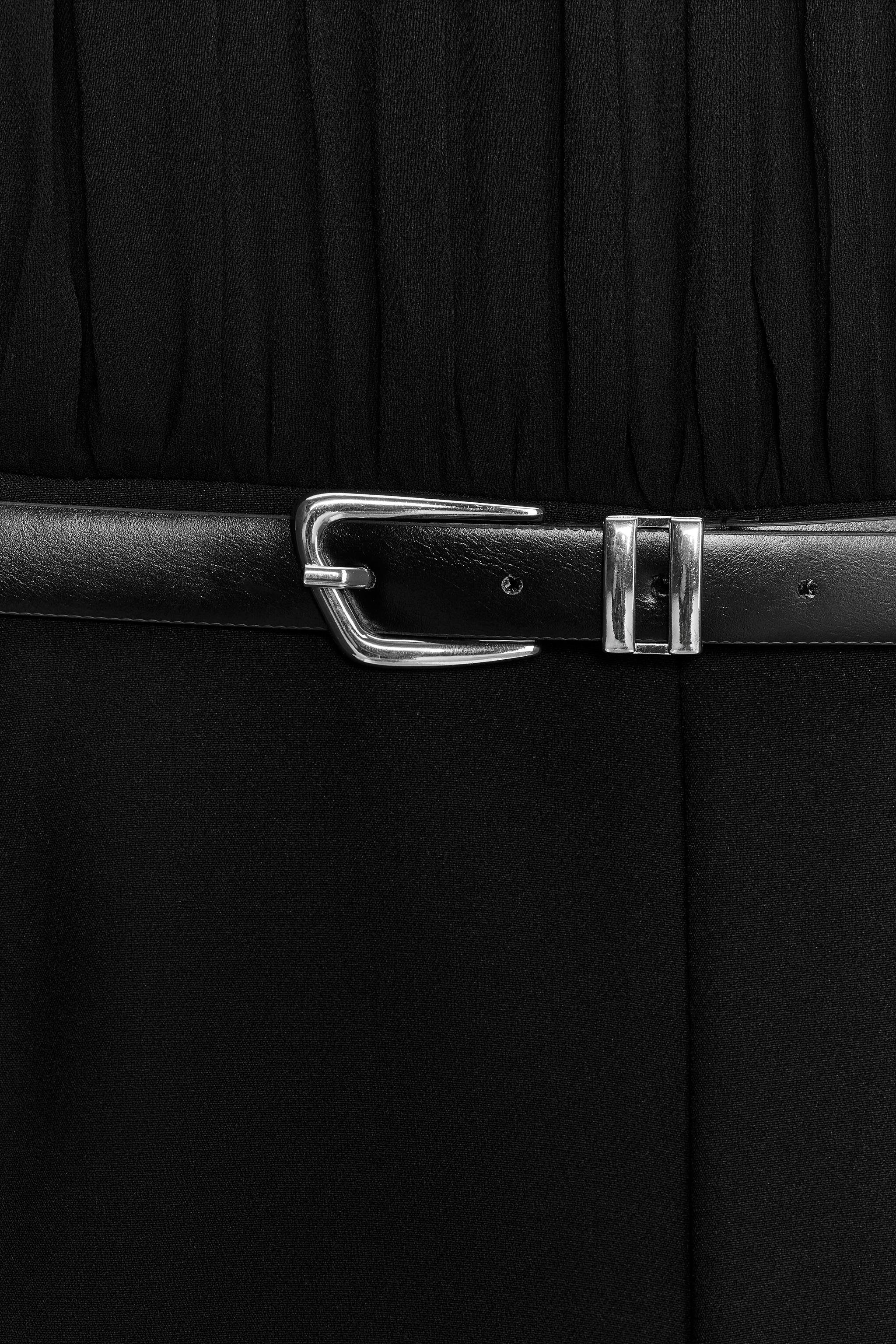 SEMI-SHEER COMBINATION JUMPSUIT WITH BELT