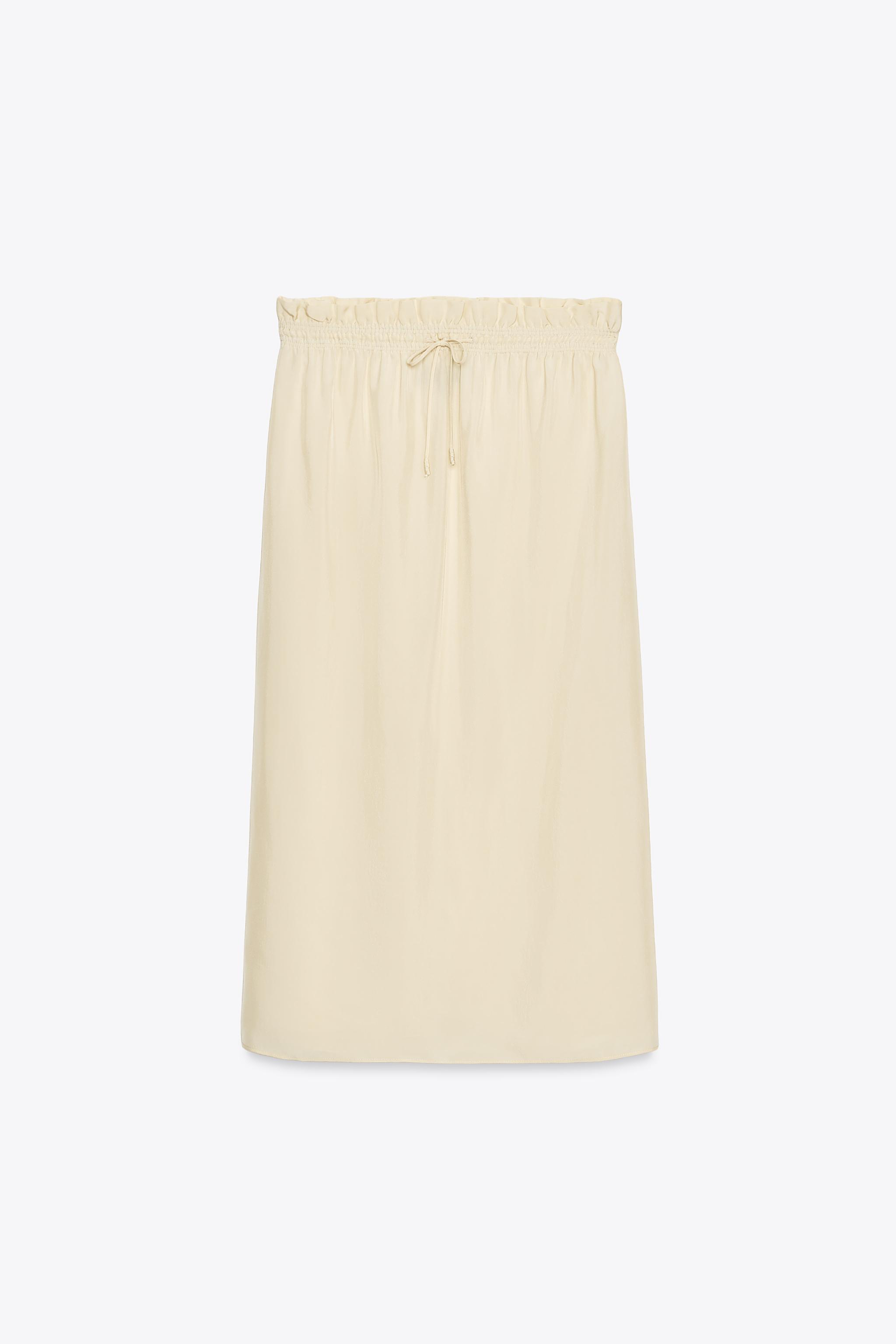 DRAWSTRING MIDI SKIRT ZW COLLECTION