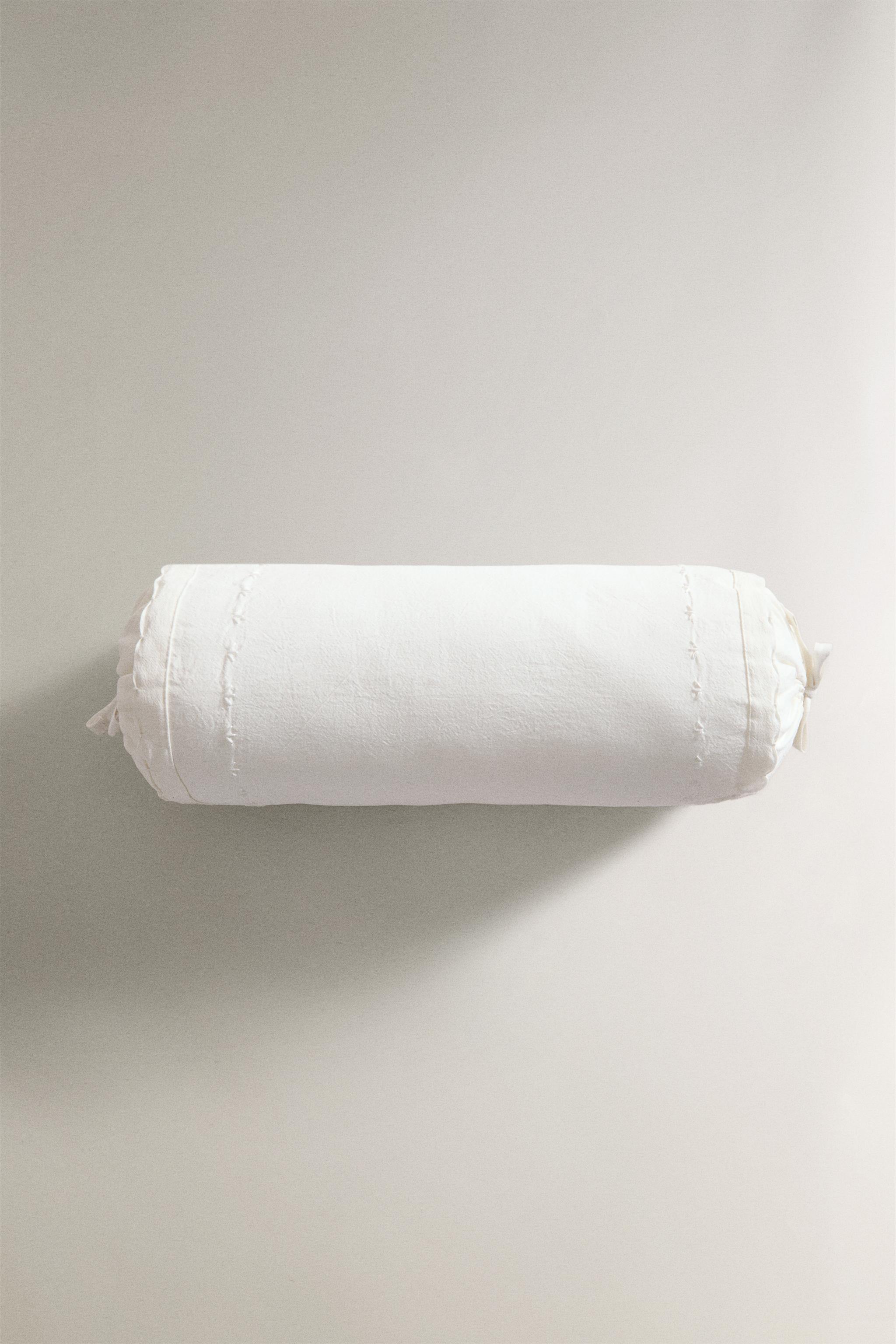 CHILDREN'S BOLSTER CUSHION WITH EMBROIDERED DESIGN