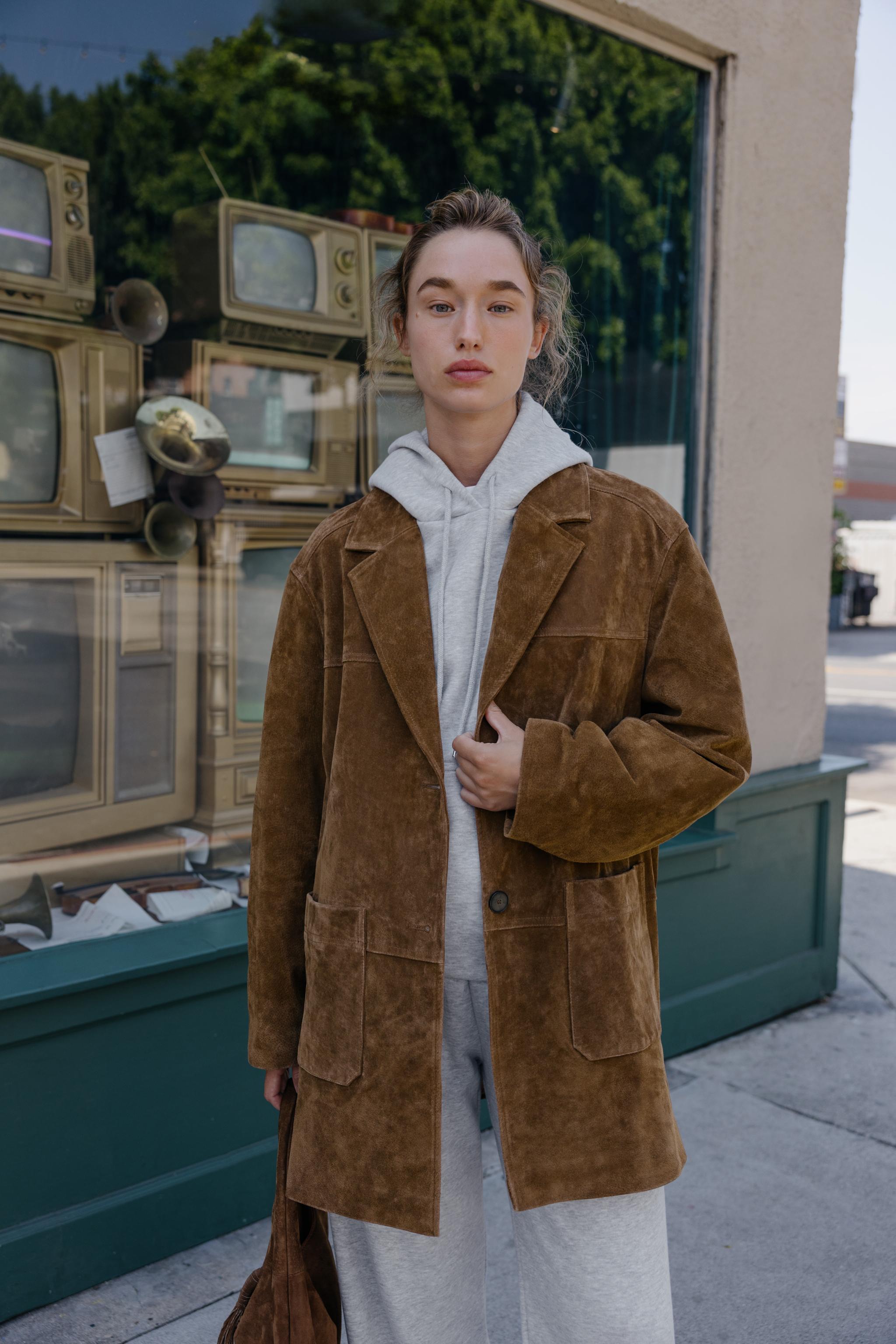 100% LEATHER LONG JACKET