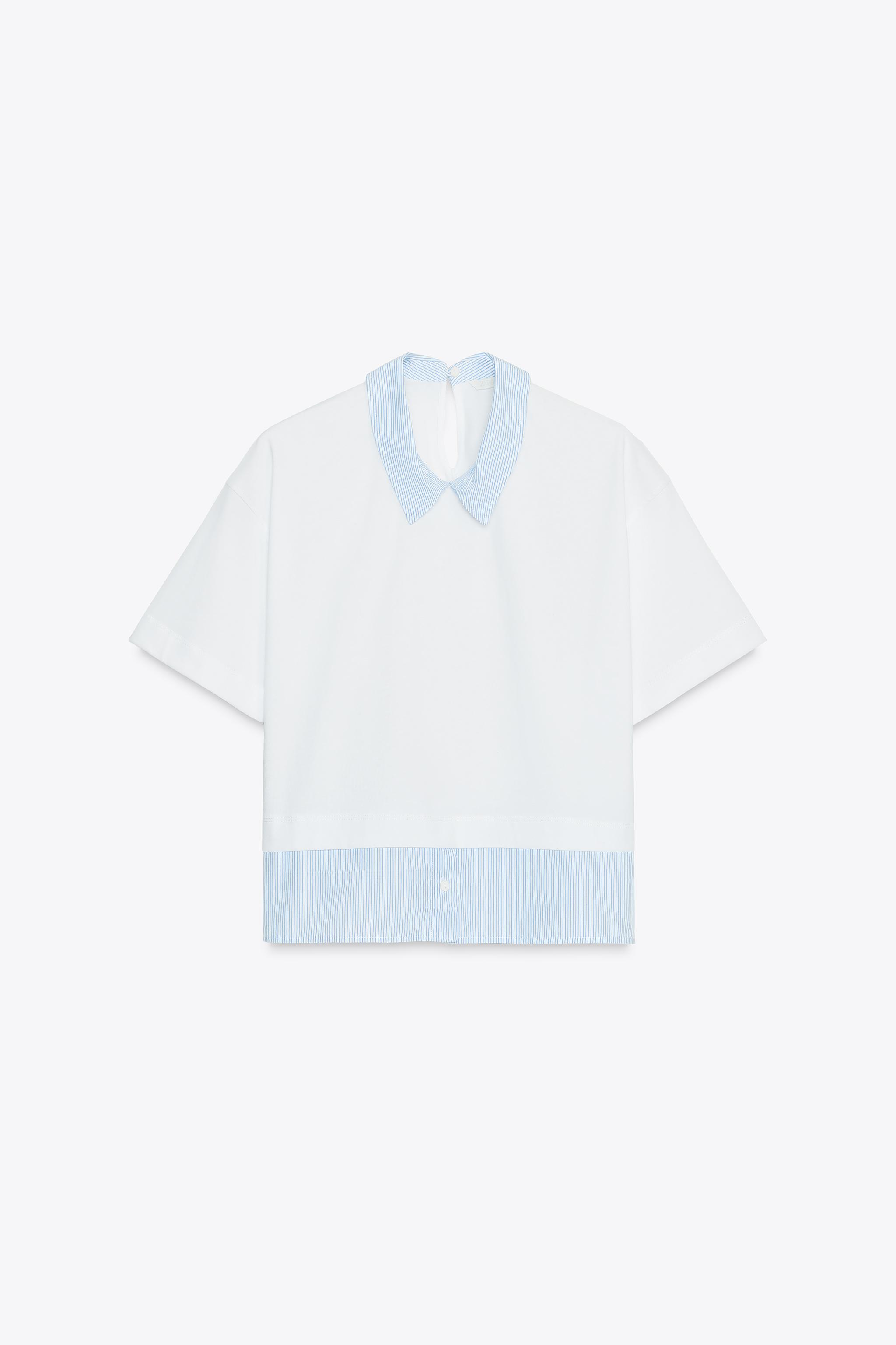 STRIPED COMBINATION T-SHIRT