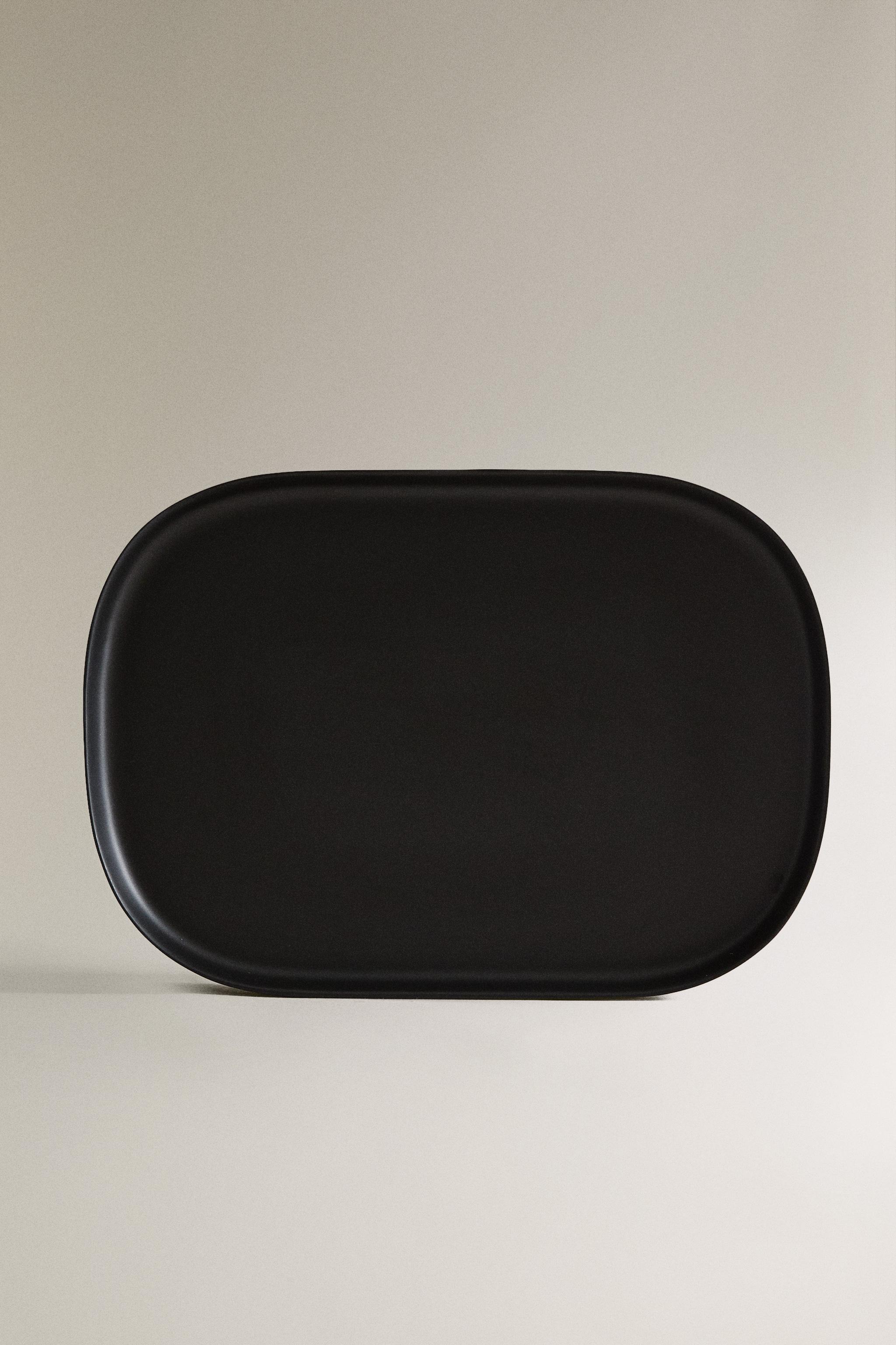 LARGE BLACK RESIN BATHROOM TRAY