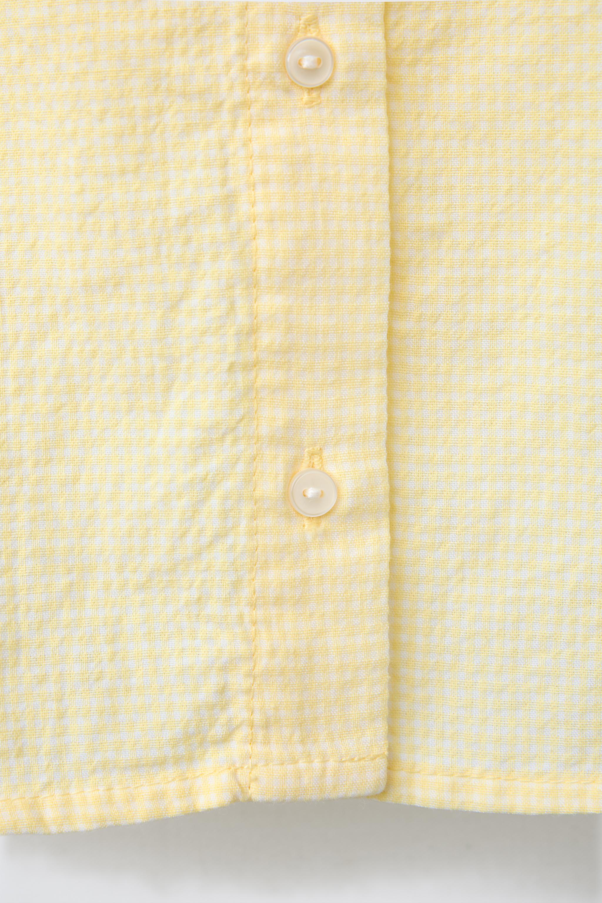 GINGHAM RUFFLE SHIRT