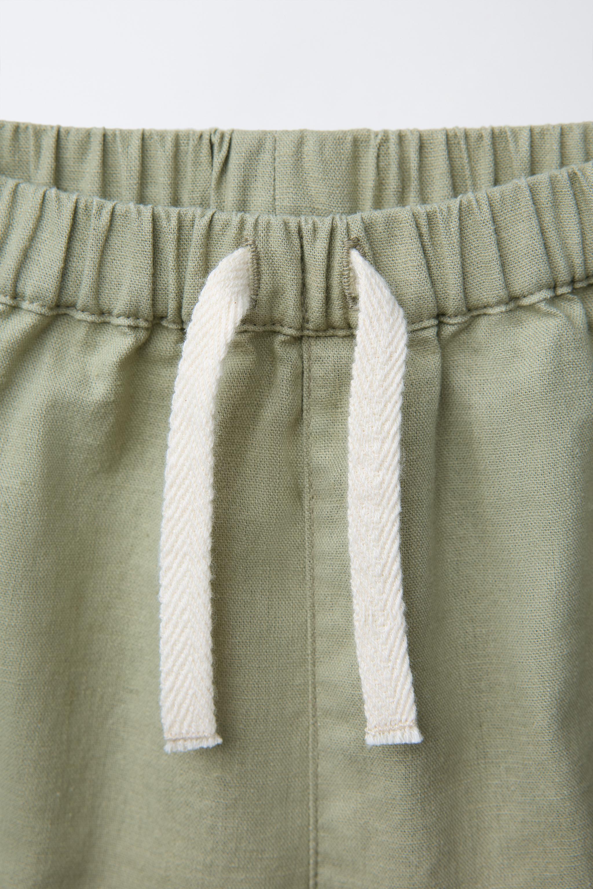 LINEN AND COTTON BERMUDA SHORTS
