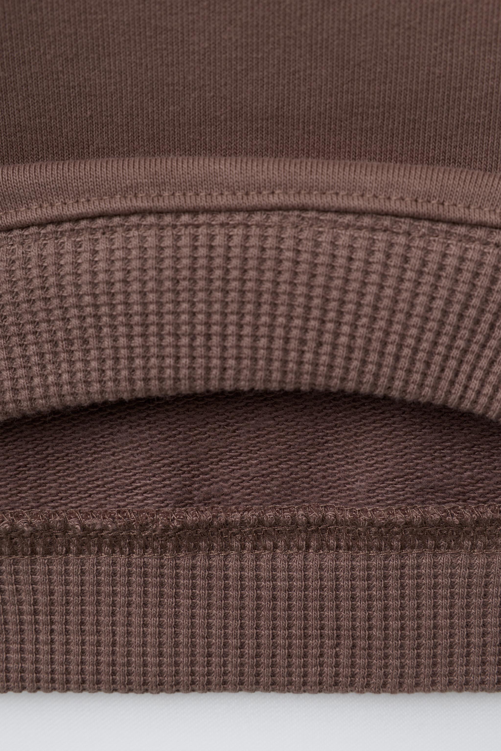 WAFFLE DETAIL SWEATSHIRT