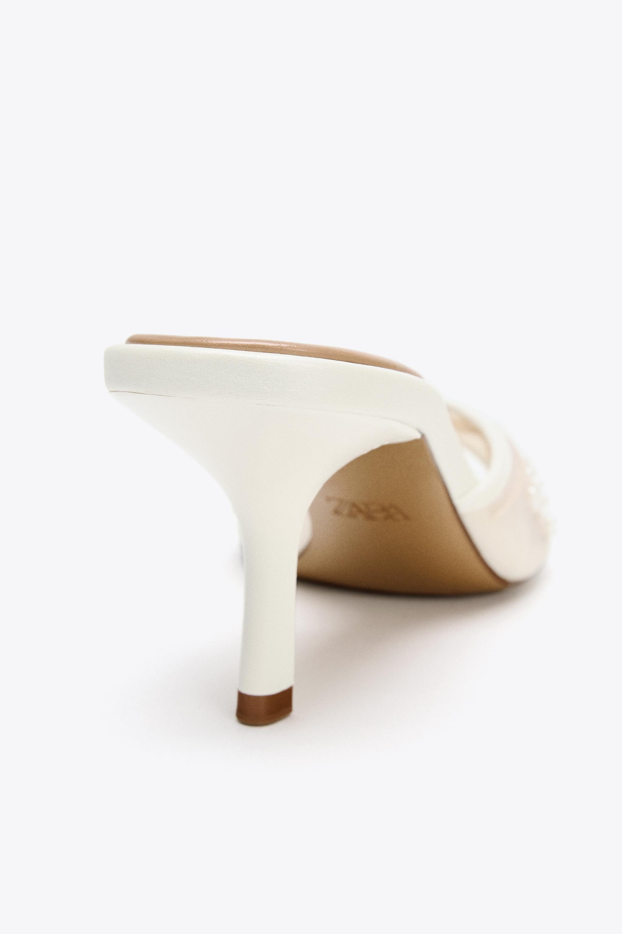 MESH PEARL EMBROIDERED SANDALS