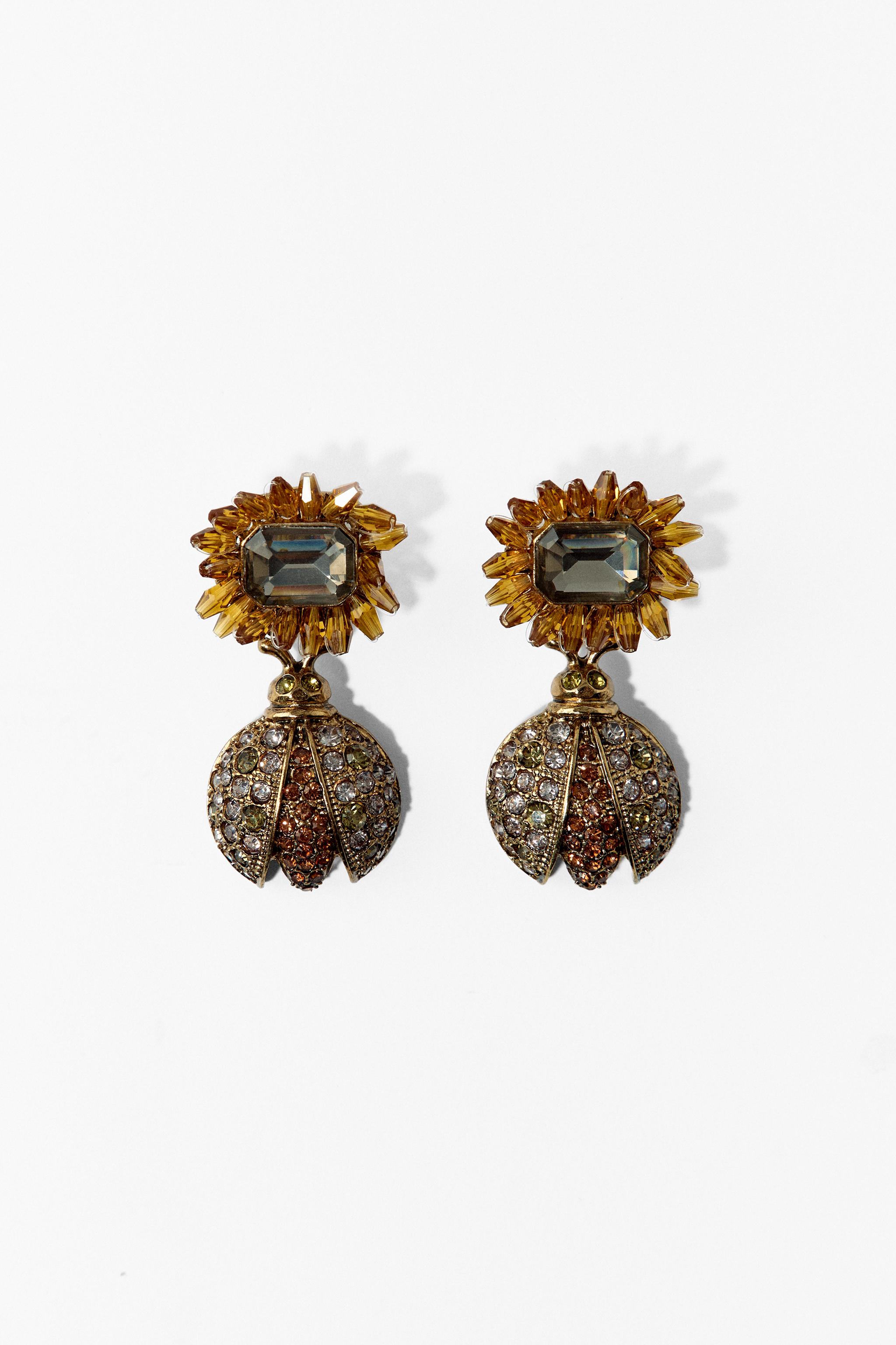 SUNFLOWER BEE JEWEL EARRINGS