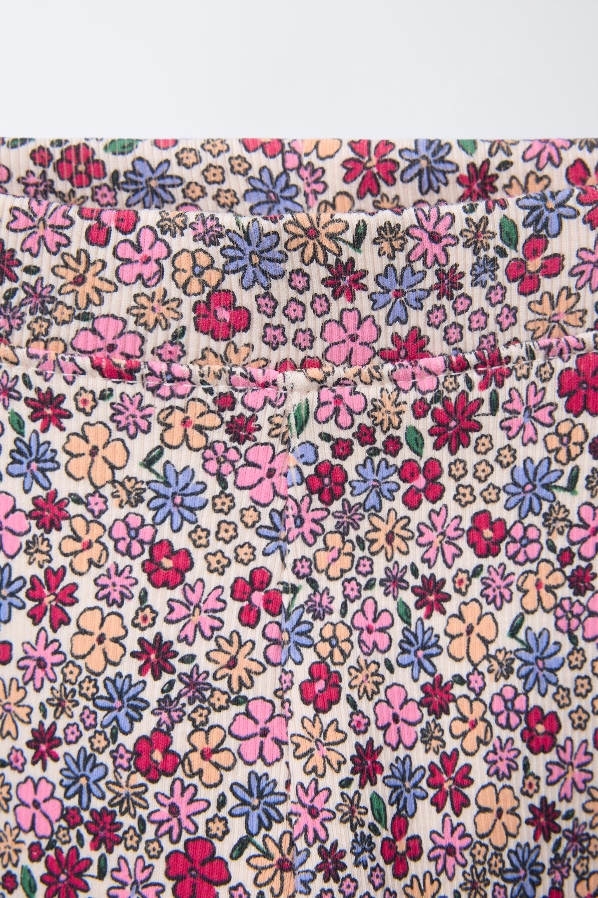 PRINTED RIBBED LEGGINGS