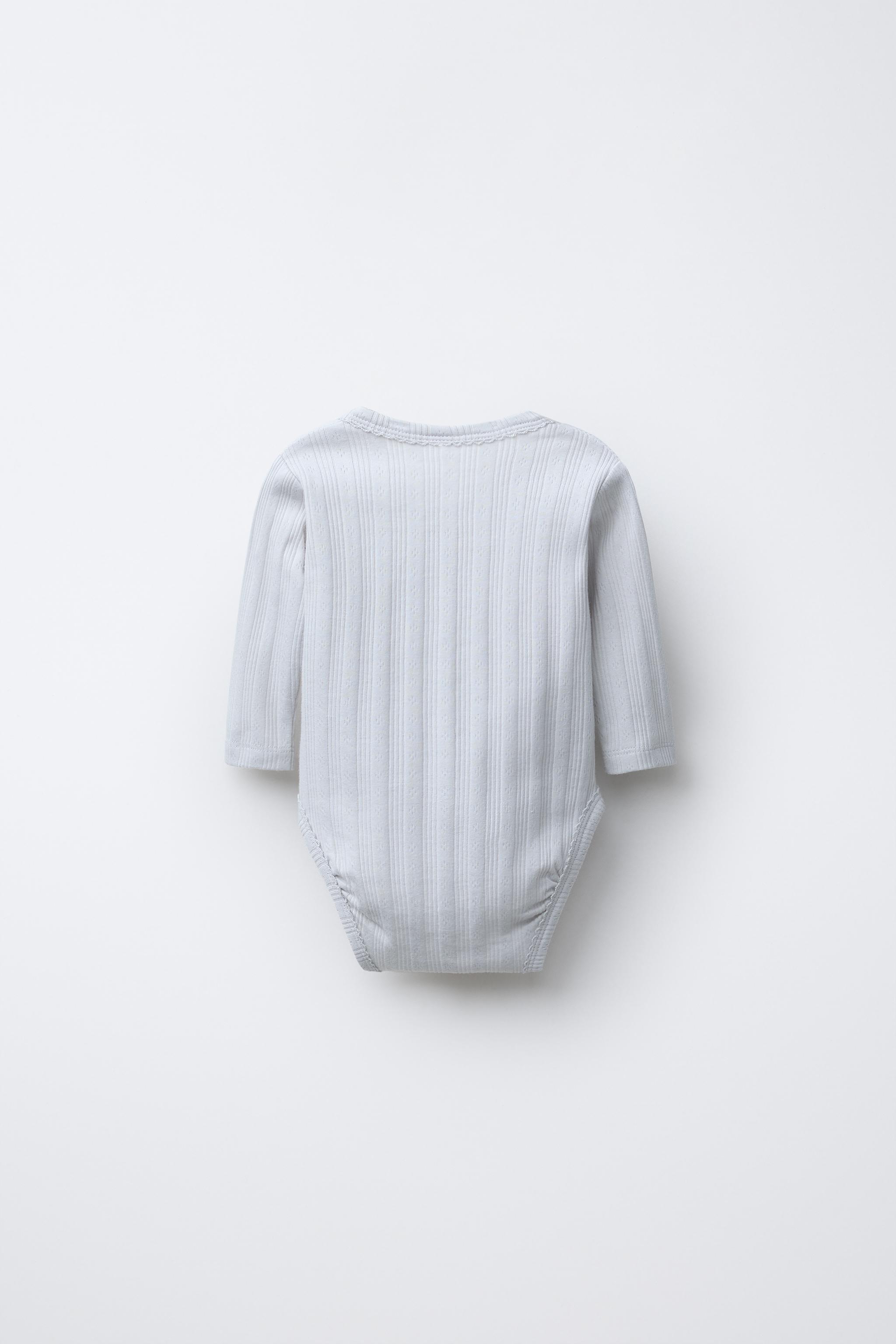 0-6 MONTHS/ THREE-PACK OF LONG SLEEVE KIMONO COLLAR BODYSUITS