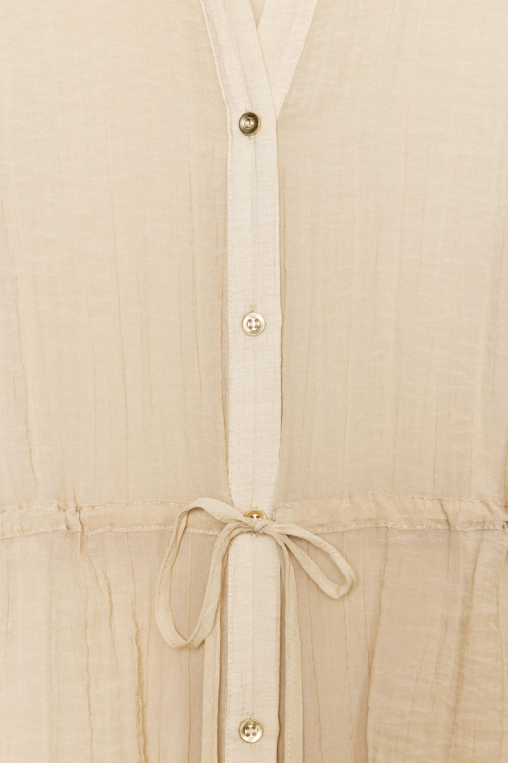 WRINKLE EFFECT SEMI-SHEER SHIRT