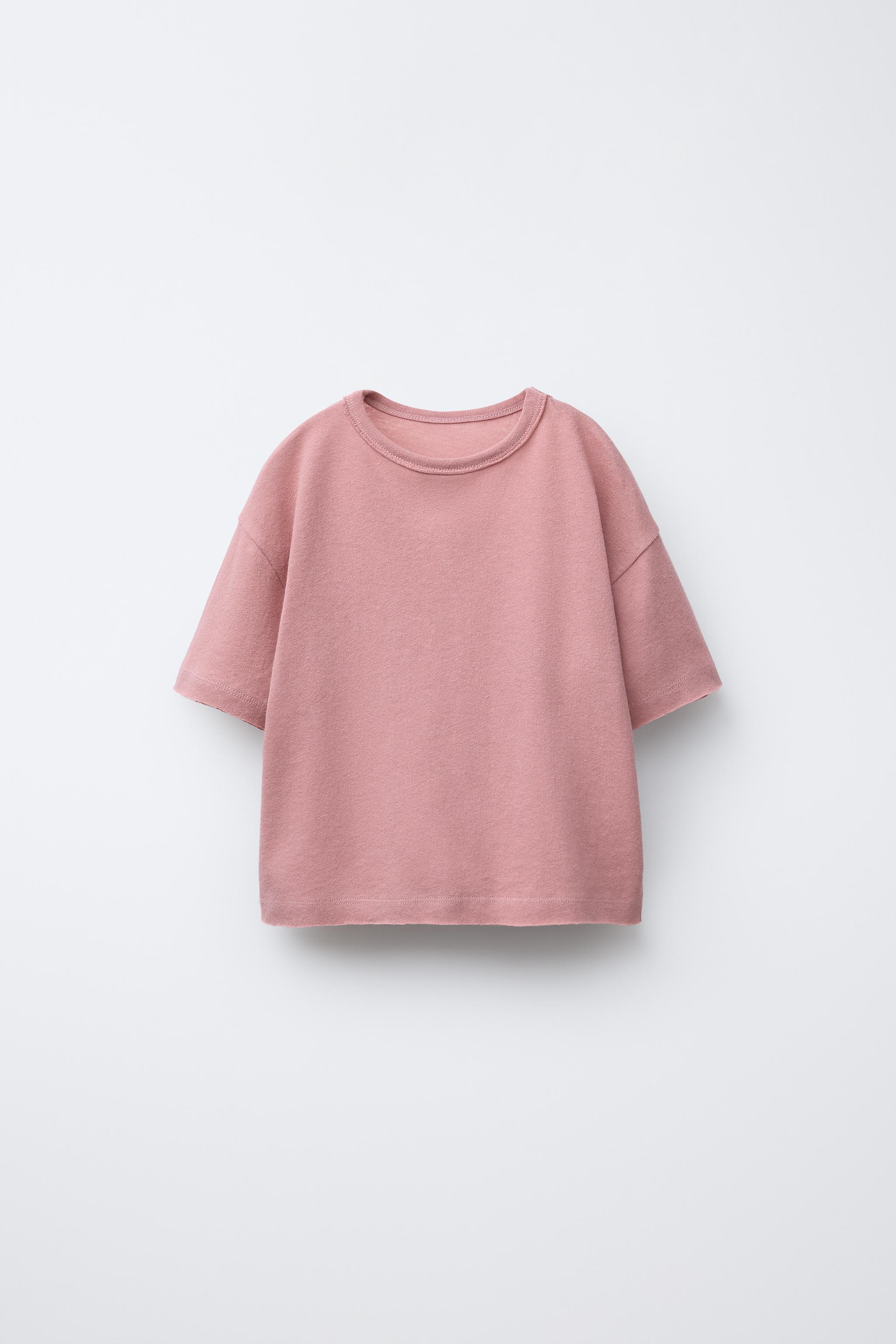 WASHED EFFECT T-SHIRT WITH COTTON AND LINEN