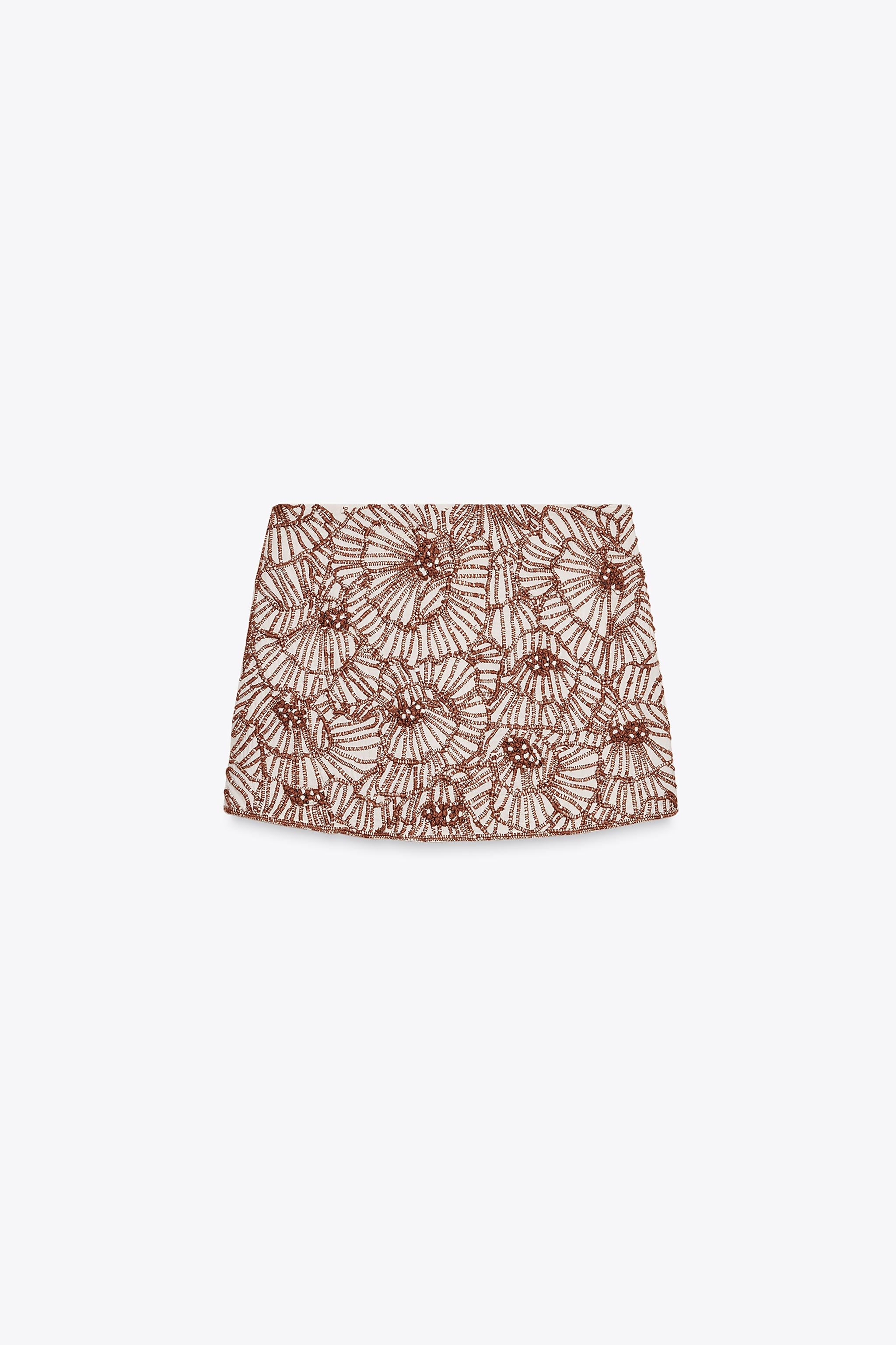 ZW COLLECTION FLORAL EMBROIDERED MINI SKIRT