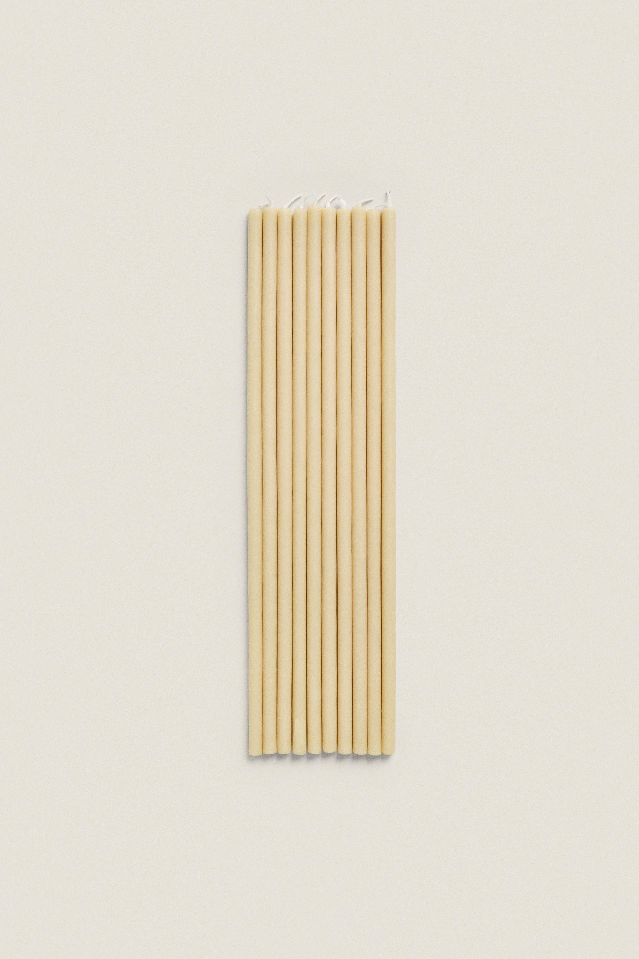 SET OF DECORATIVE CYLINDRICAL THIN TAPER CANDLES (SET OF 10)