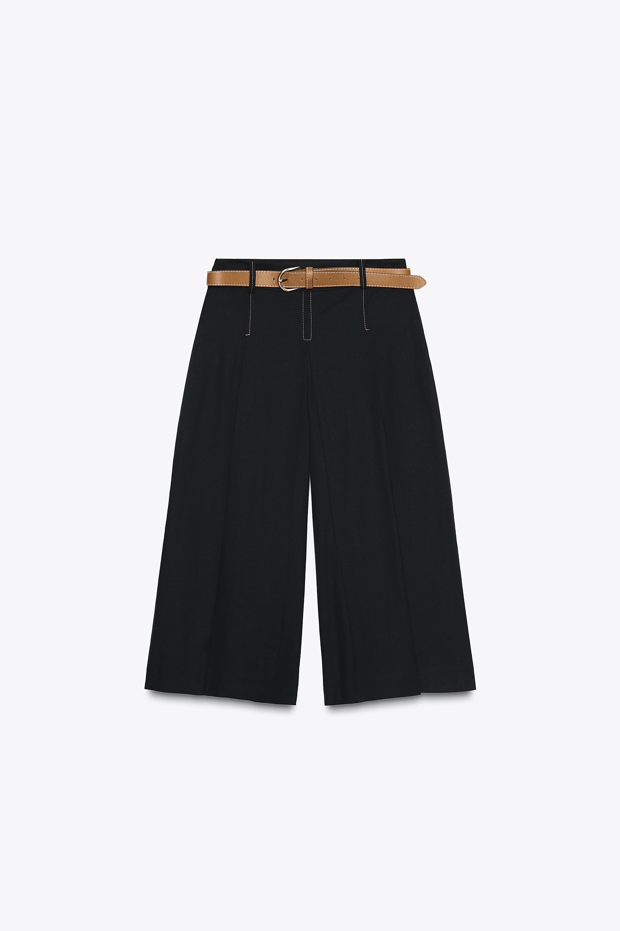 BELTED LONG PLEATED SHORTS