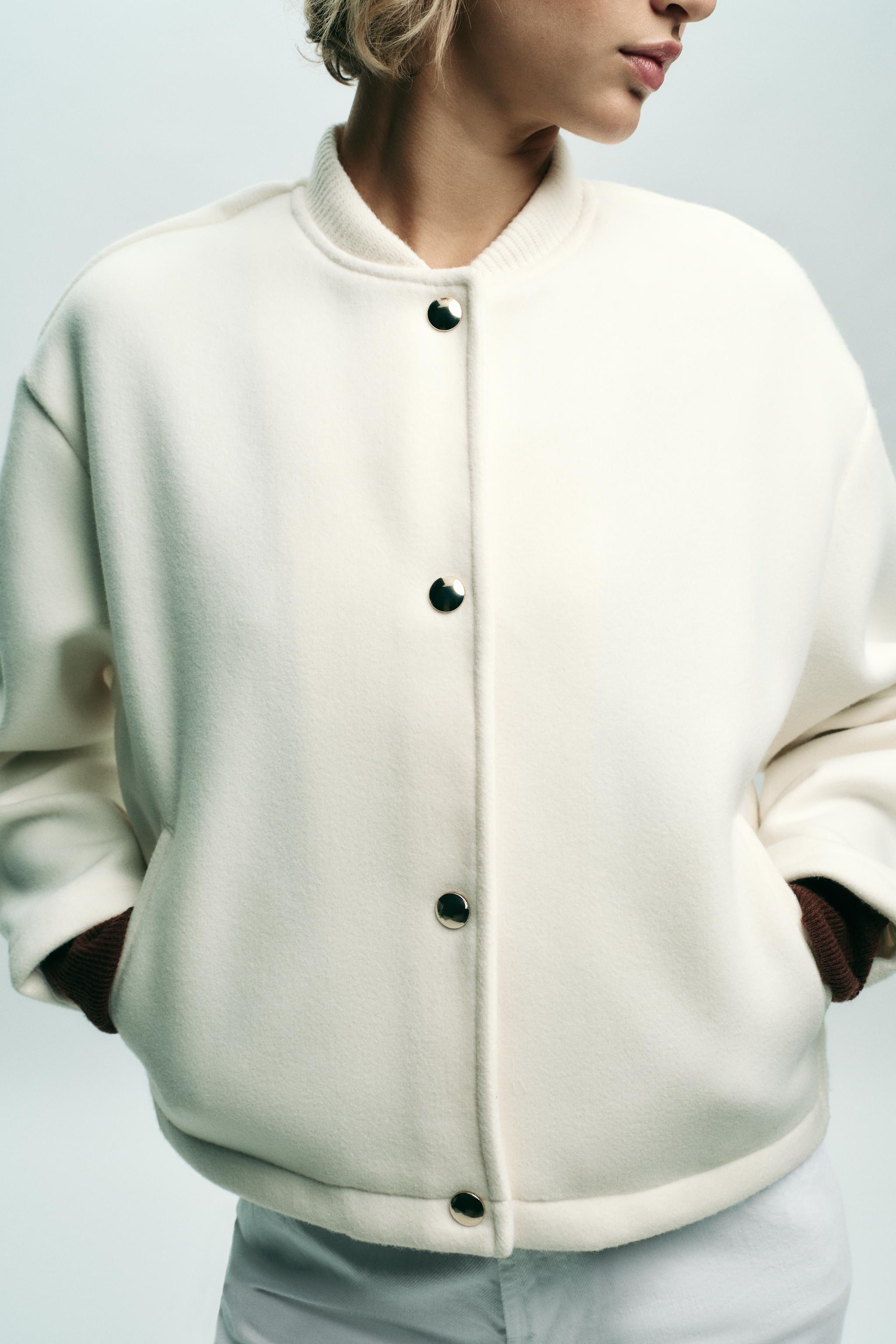 SOFT BOMBER JACKET WITH GOLDEN BUTTONS